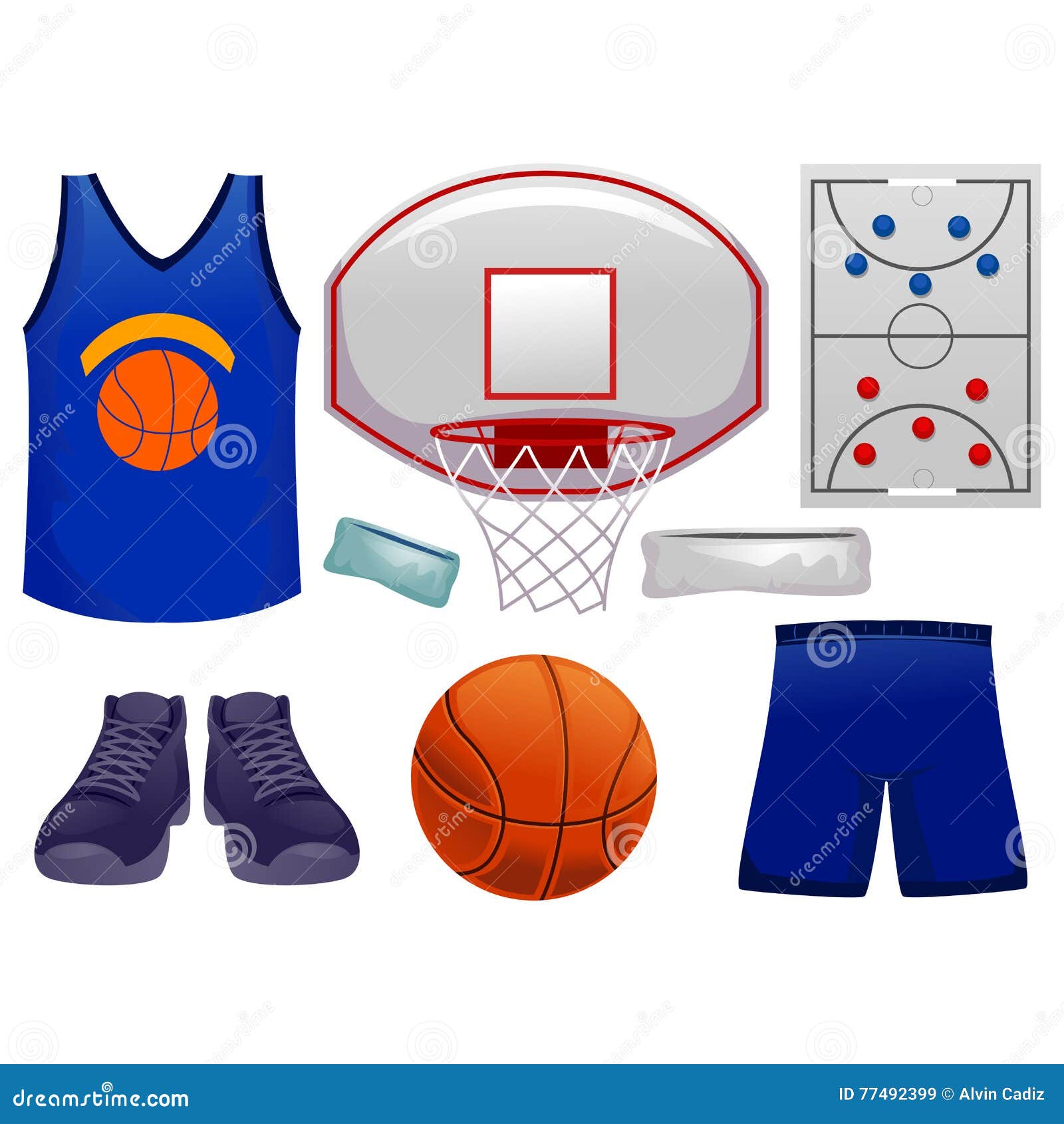 Elementos del baloncesto ilustración del vector. Ilustración de jersey -  77492399