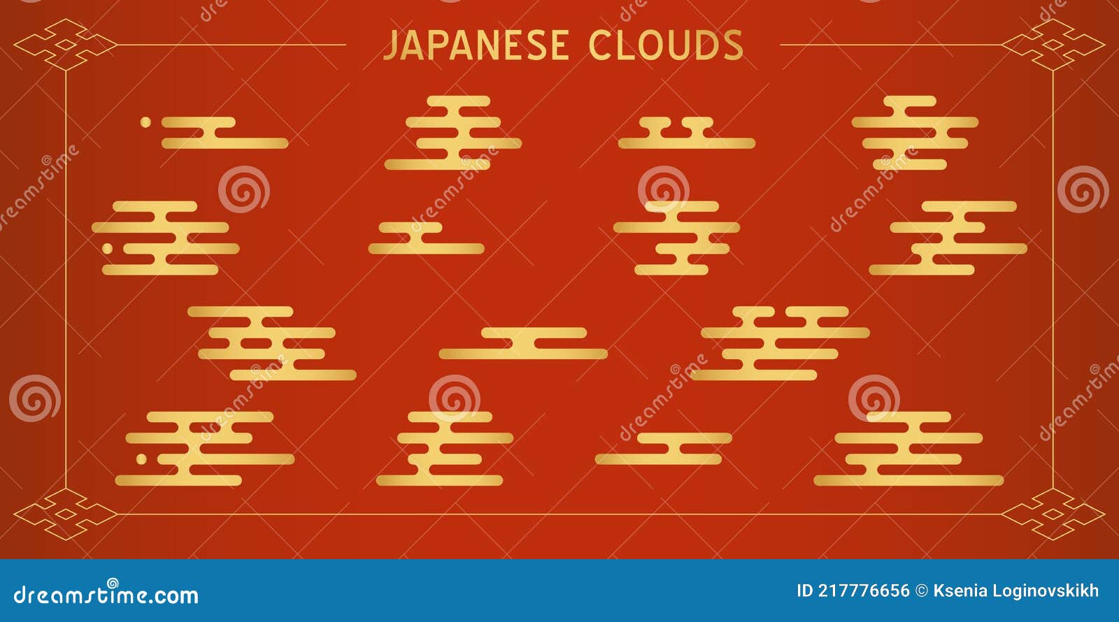 Nuvem em estilo chinês resumo isolado na ilustração vetorial de