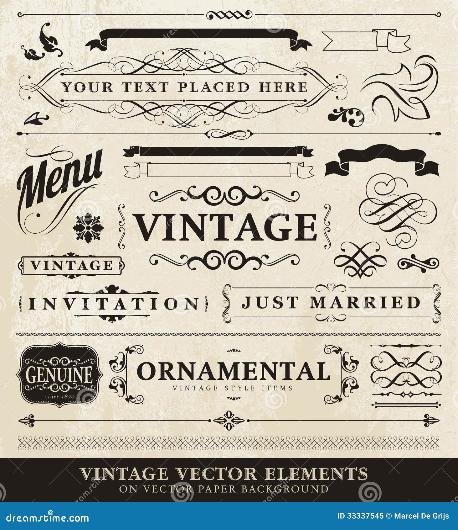 Download Elementos Styles Del Vintage Del Vector Ilustración del ...