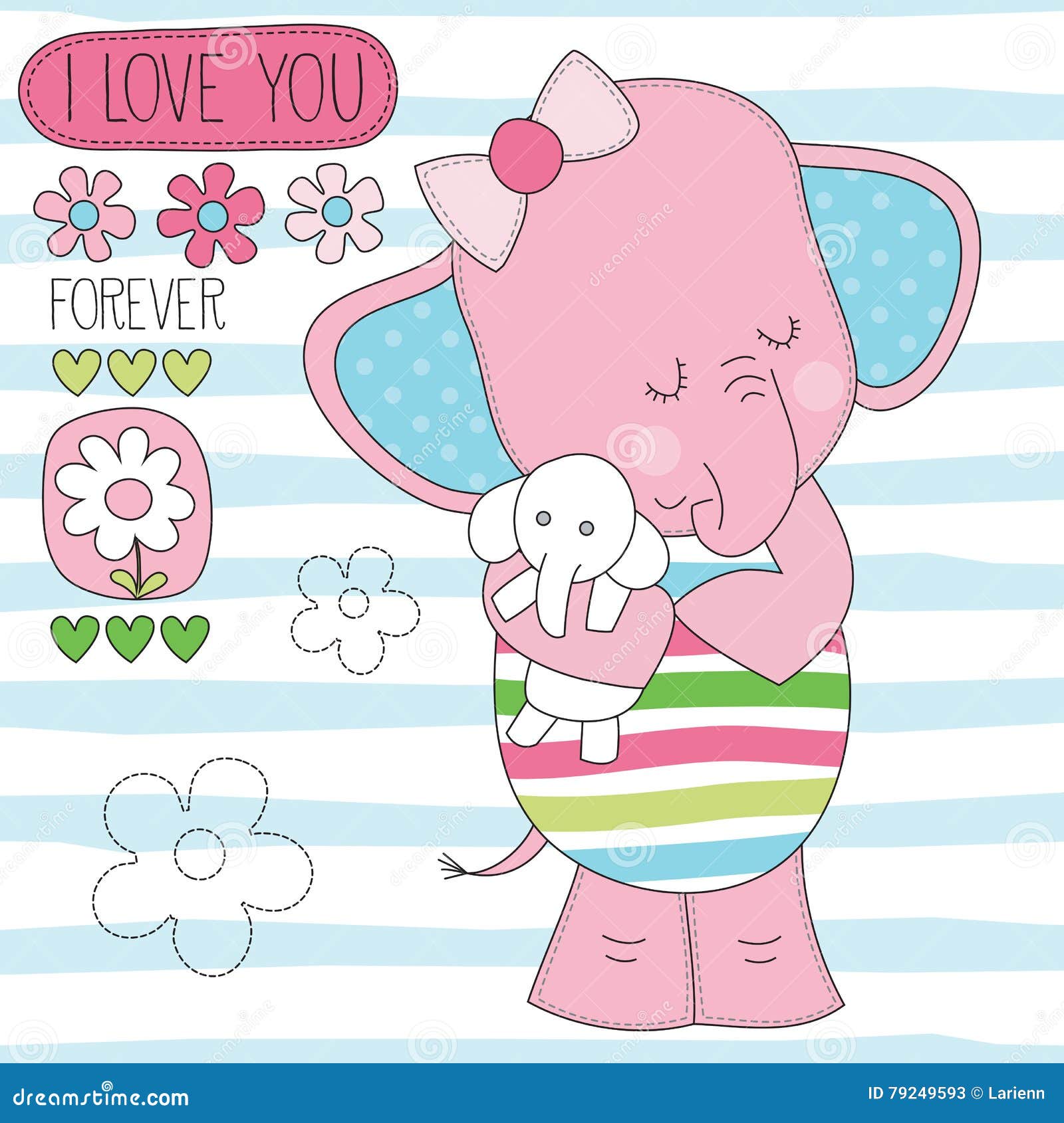Elephant with Baby Jumbo Vector Illustration Stock Vector - Illustration of  cartoon, greeting: 79249593