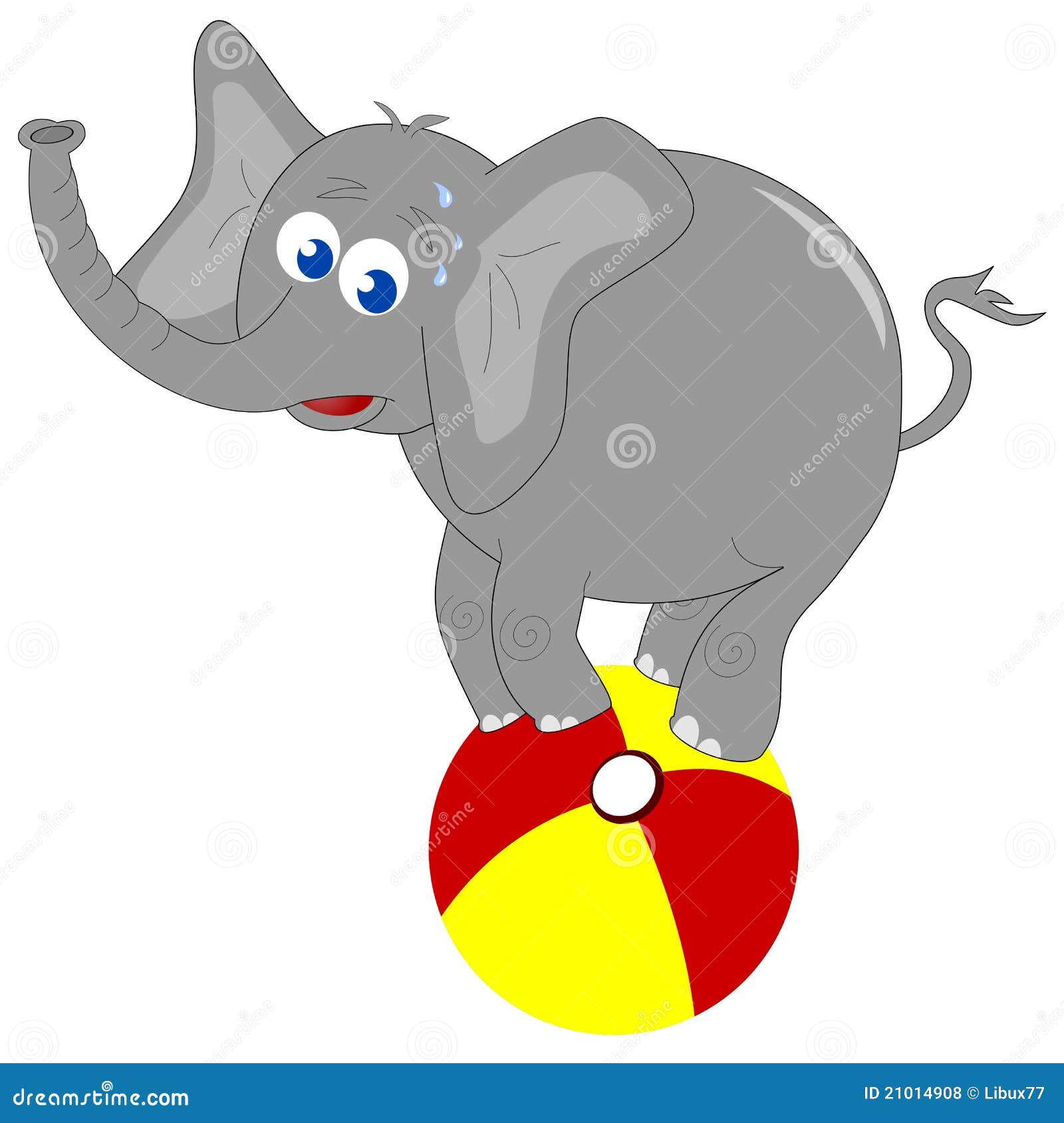 Elephant on the ball stock vector. Illustration of concentration - 21014908