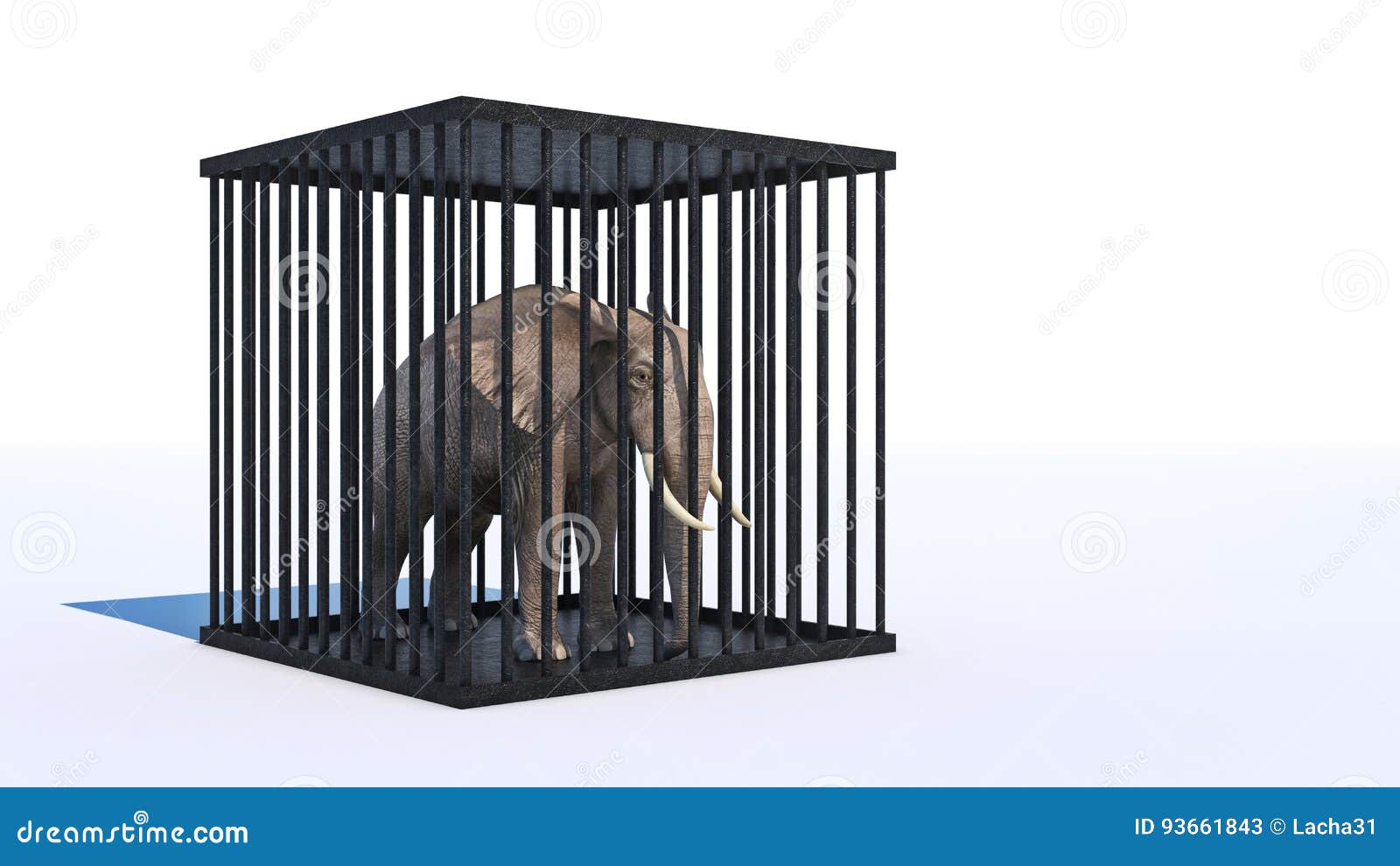 Elephant in cage. stock illustration. Illustration of elephant 93661843