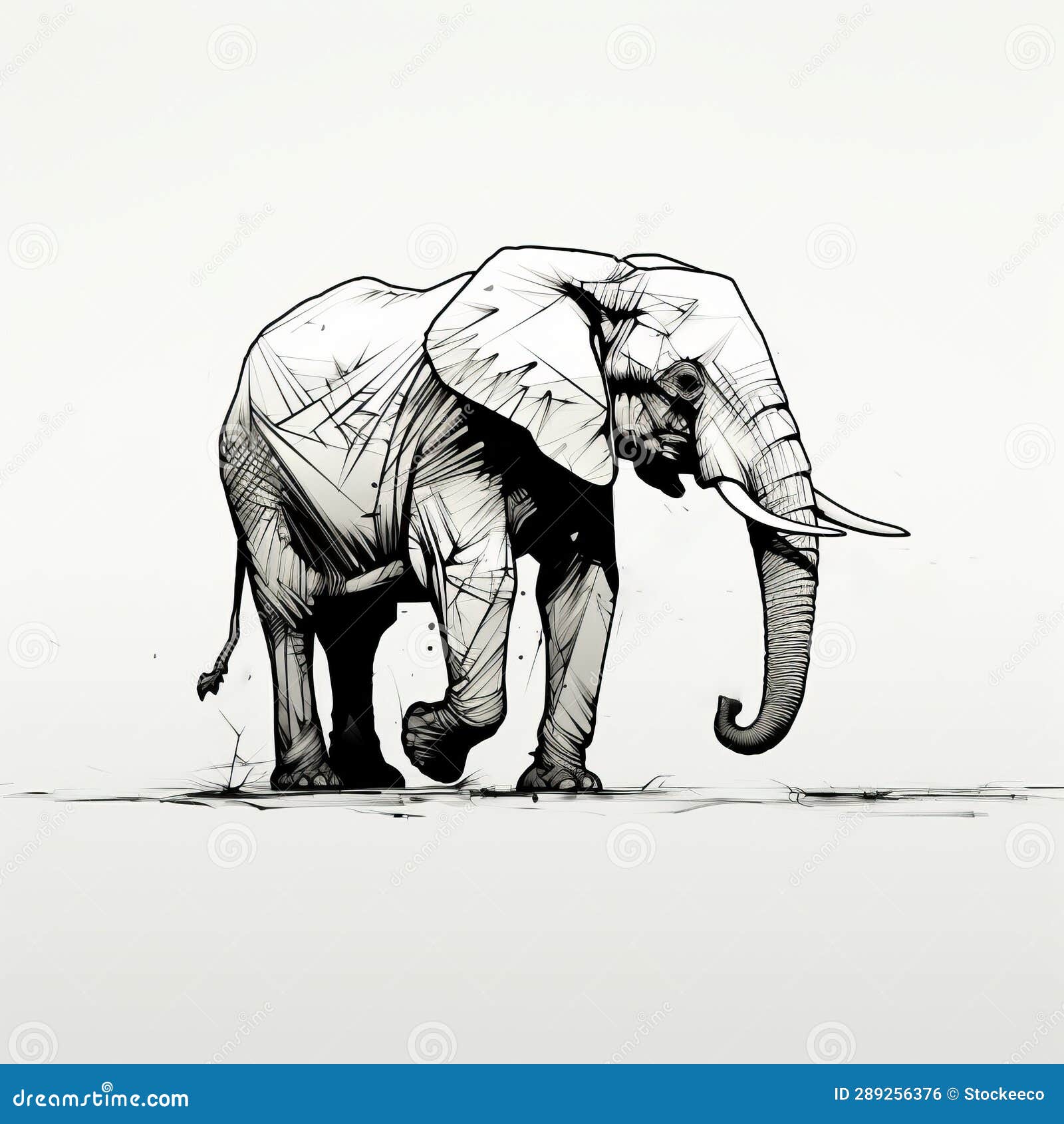 Elephant Silhouette Stunning Illustration with Unique Composition