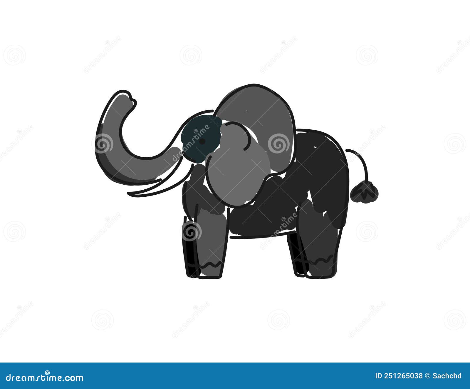 Elephant Cartoon Isolated on White Stock Vector - Illustration of