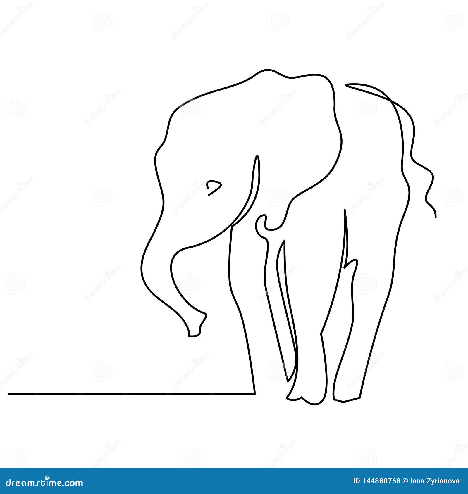 Контур слон с острыми углами