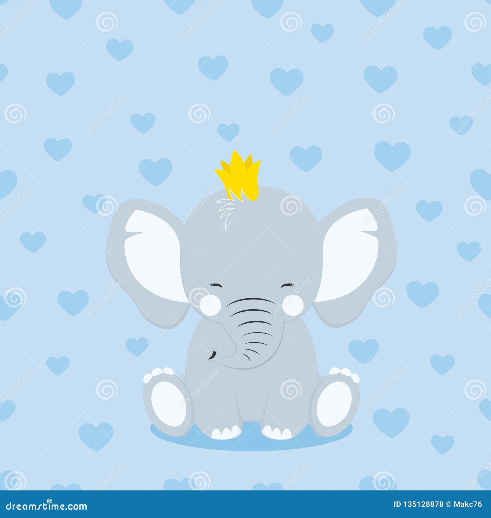 Download Elephant in crown stock vector. Illustration of character ...