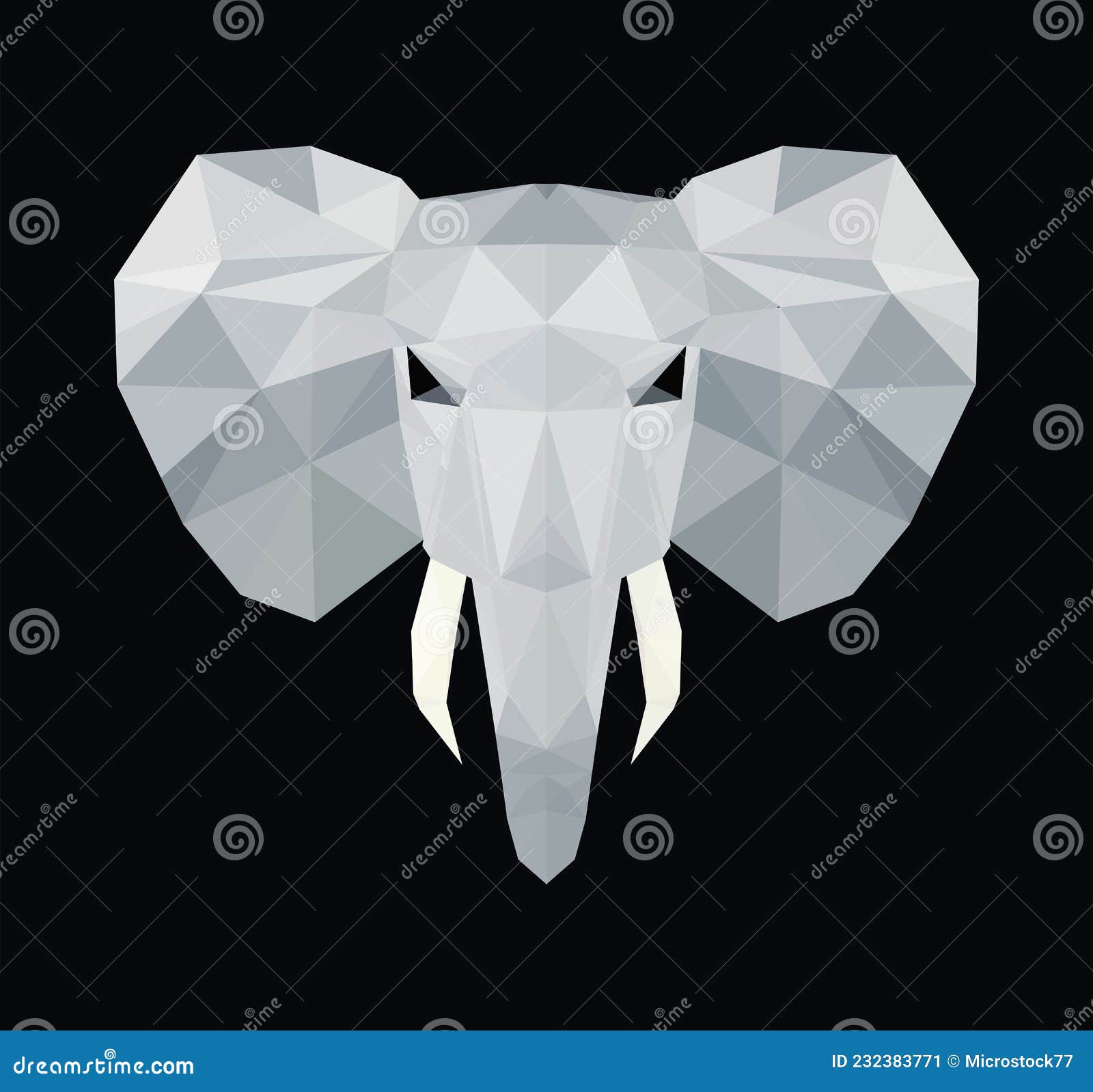 elephant  low poly 3d effect.  