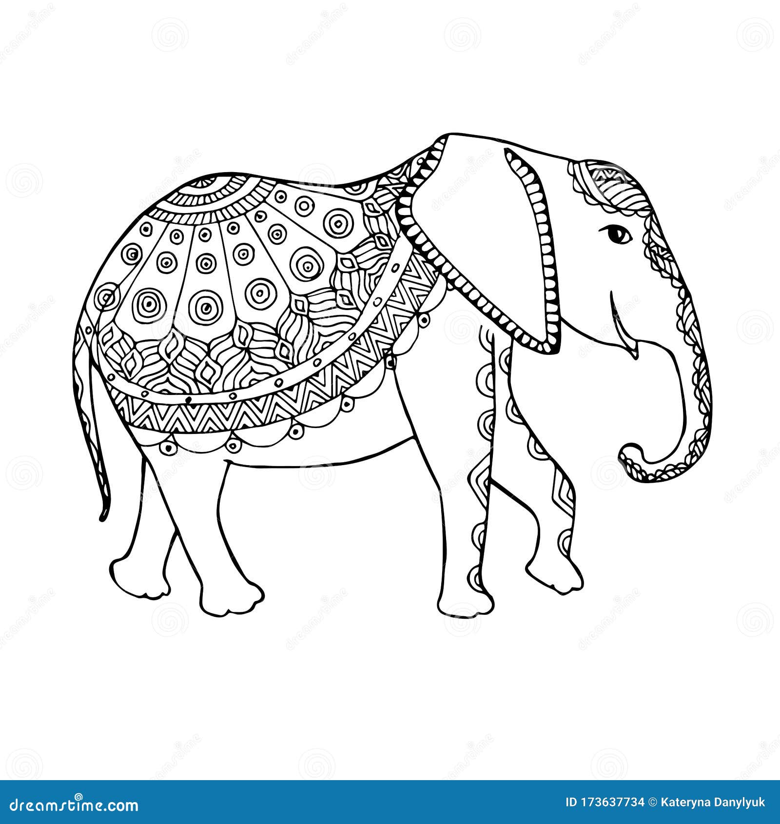 Elephant drawing by one continuous line isolated, vector posters for the  wall • posters background, safari, line | myloview.com