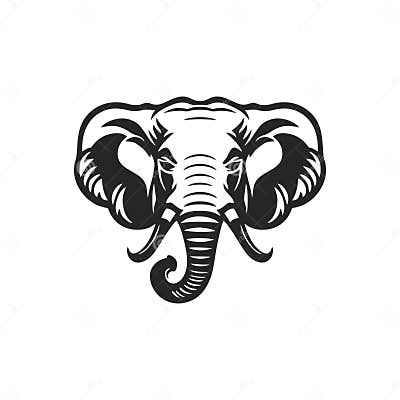 Elephant Face Logo Vector Clip Art Stock Vector - Illustration of