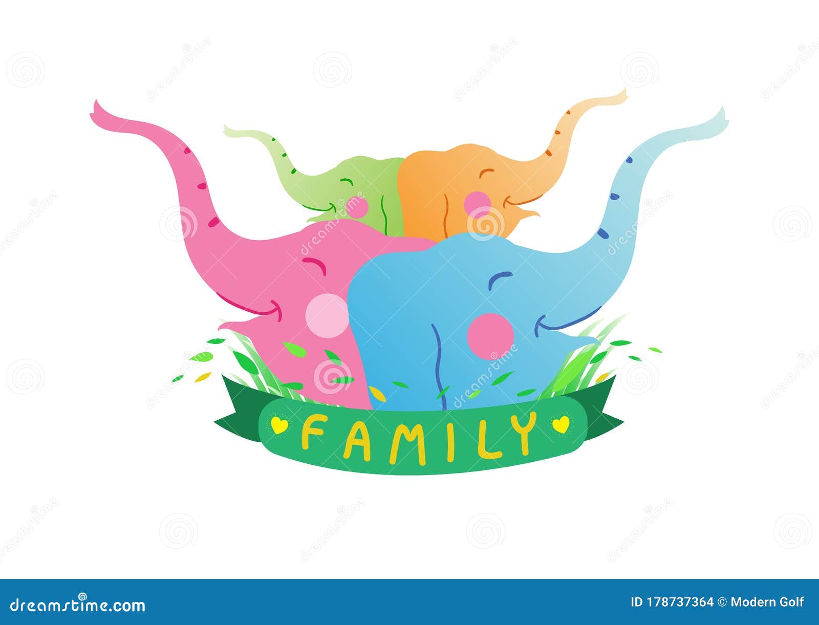 Download Elephant Family. Vector Illustration, Stock Vector ...