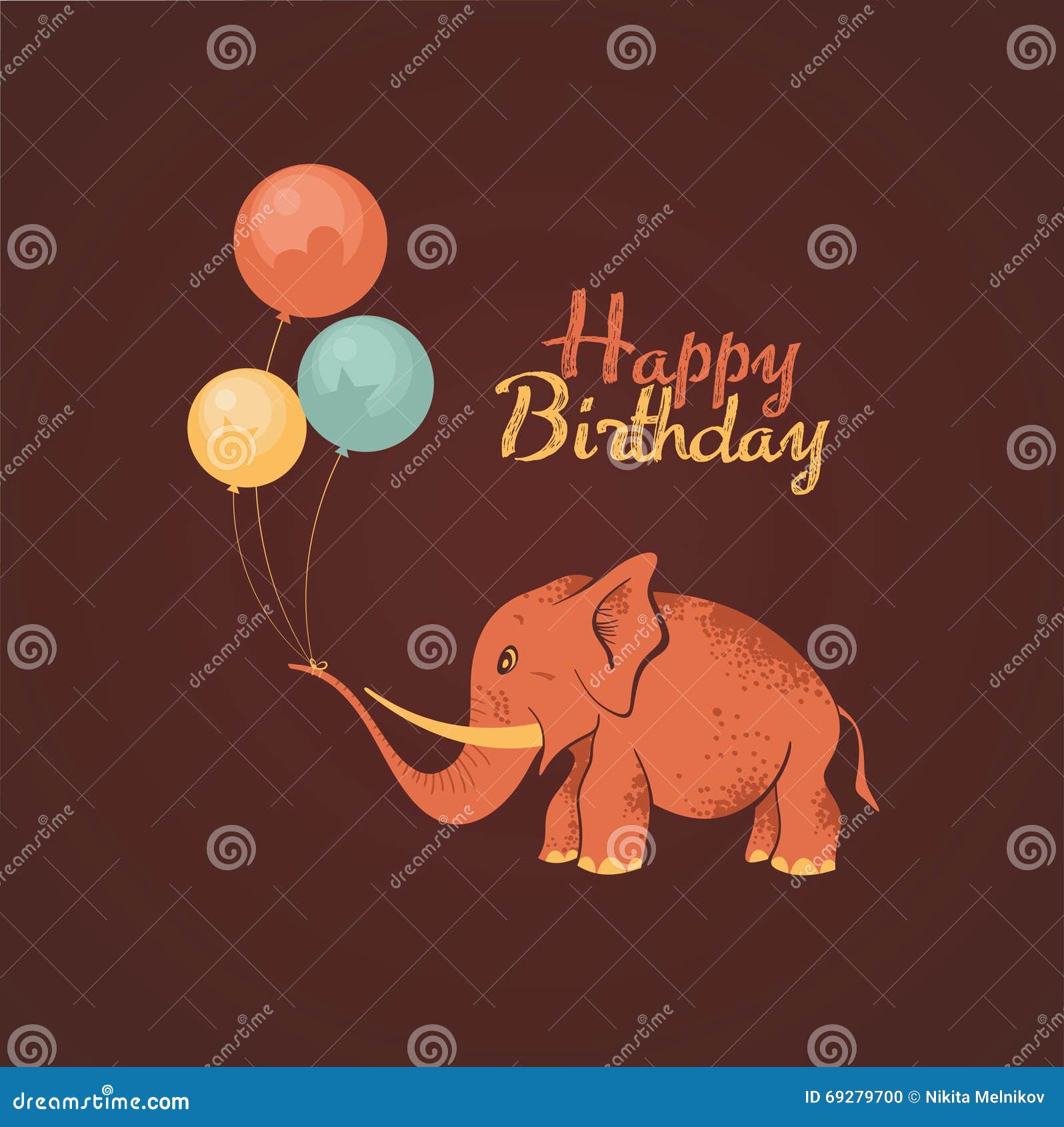 Elephant Happy Birthday Card Stock Vector Illustration Of Sweet Congratulations Elephant Happy Birthday Card Stock Vector Illustration Of Sweet Congratulations