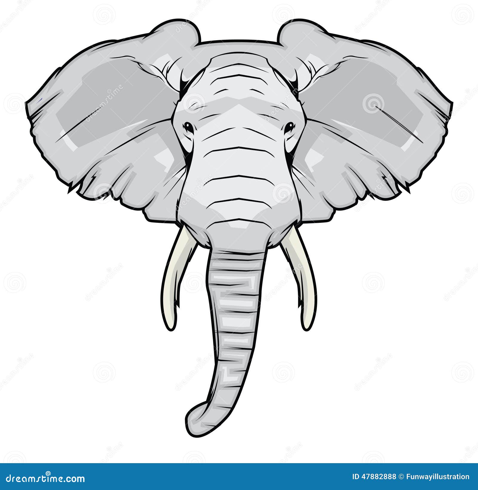 Elephant head stock vector. Illustration of tattoo ...