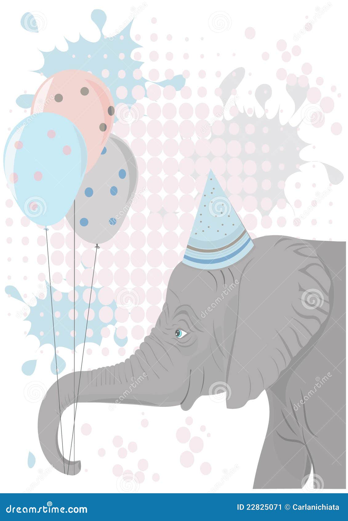 Elephant holding balloons stock vector. Illustration of decorative