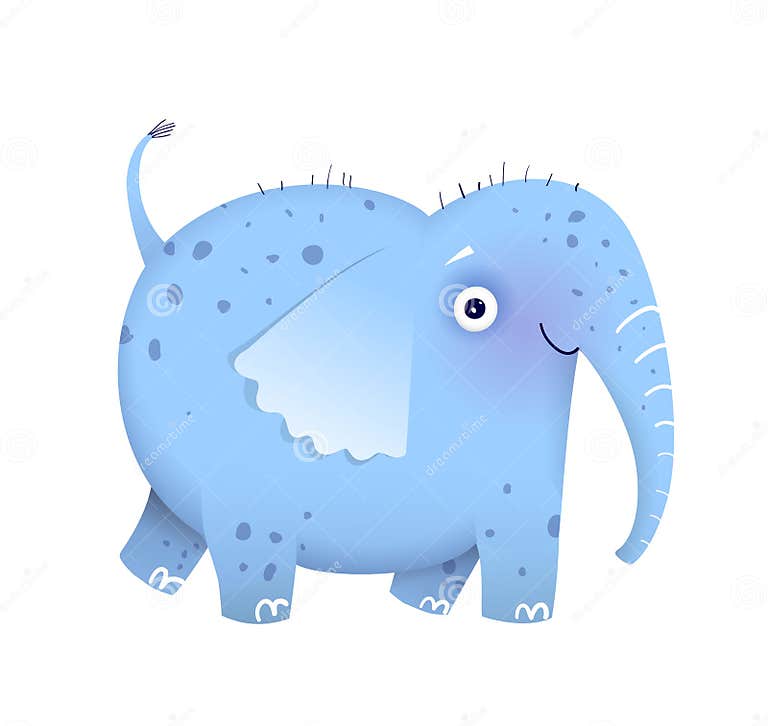 Elephant for Kids Cute and Funny Animal Cartoon Stock Vector