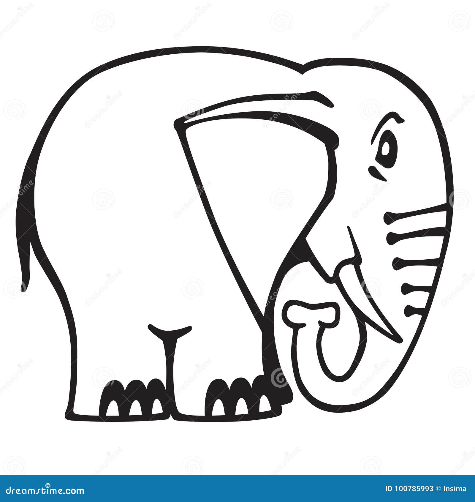 Elephant Logo Black and White Stock Vector - Illustration of animal,  monochrome: 100785993