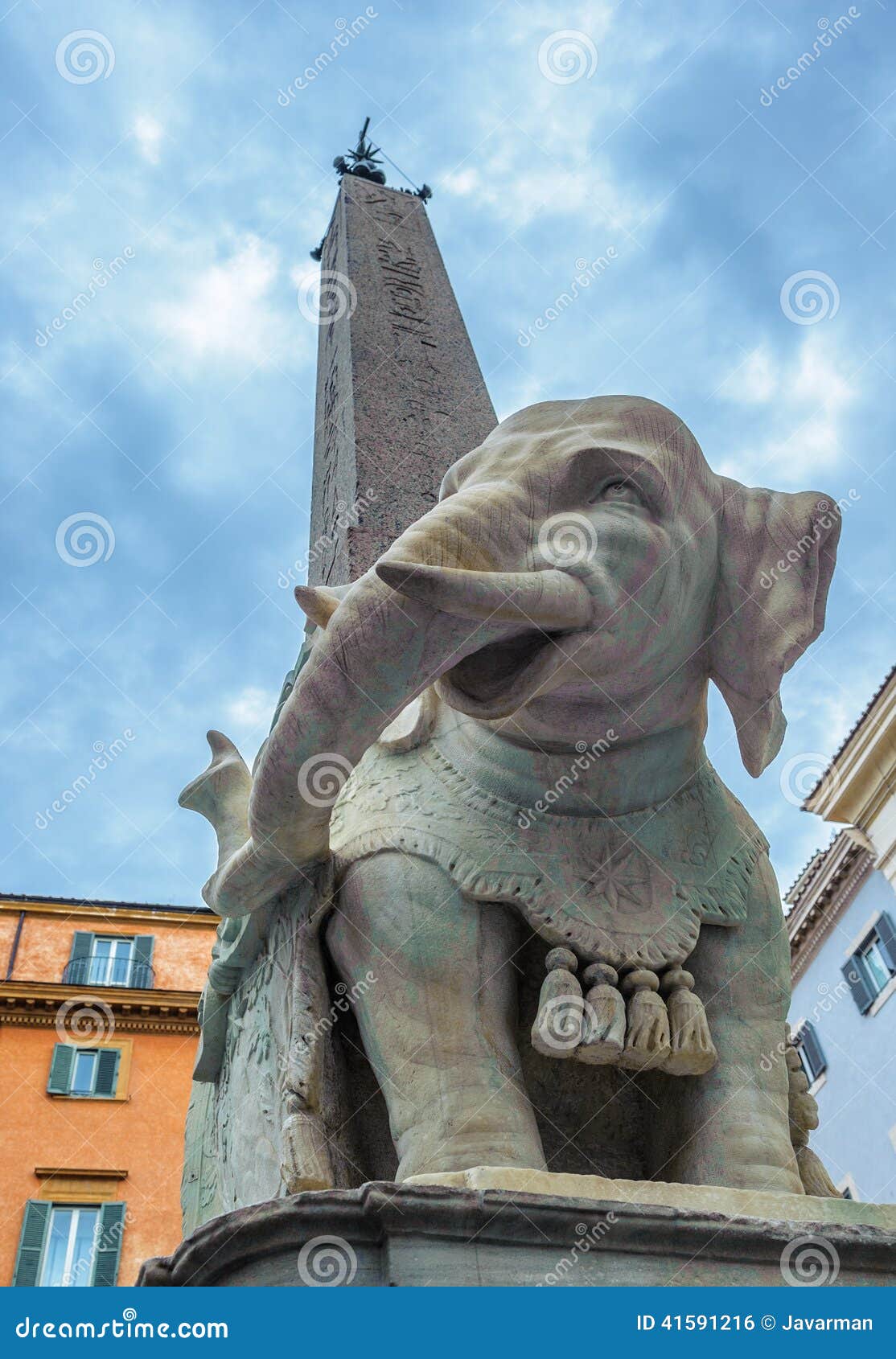 elephant and obelisk by bernini in piazza della minerva, rome, i