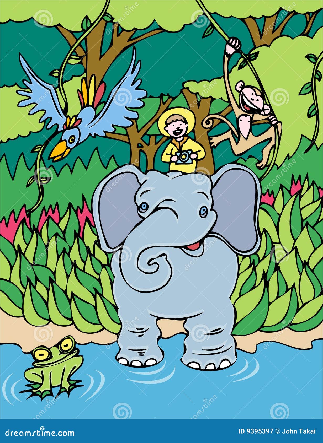 Elephant Ride stock vector. Illustration of nature, africa 9395397