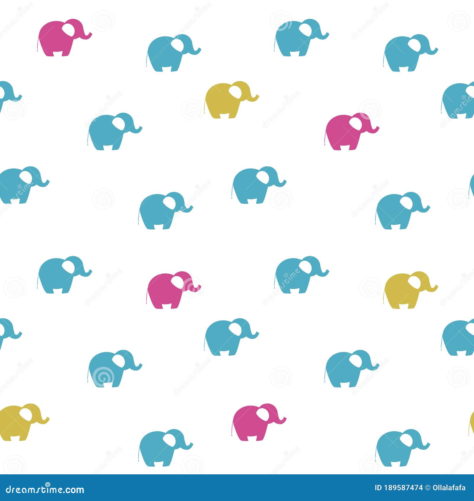 Elephant Seamless Vector Pattern for Babies Stock Vector - Illustration ...