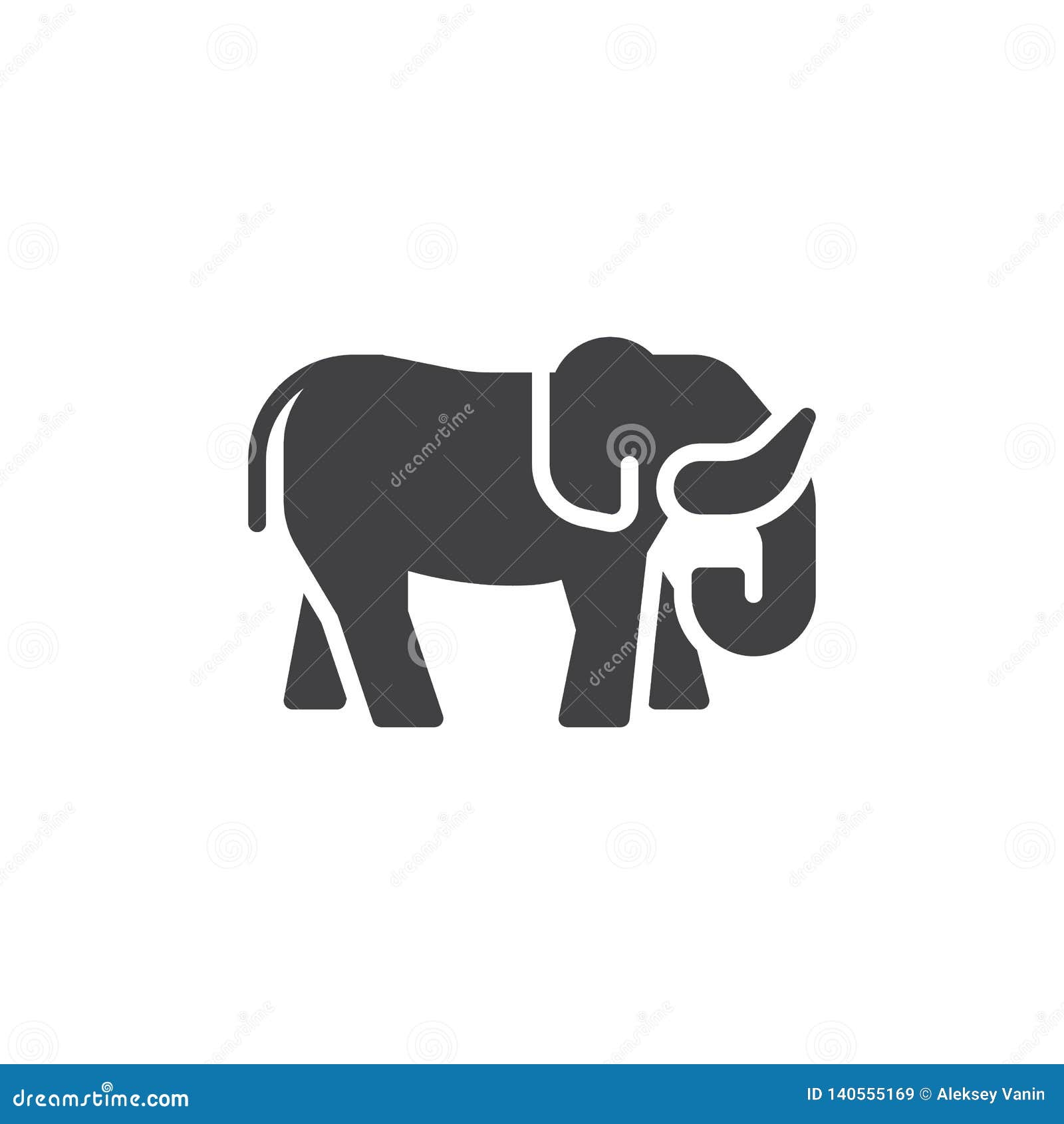 Elephant Side View Vector Icon Stock Vector - Illustration of head