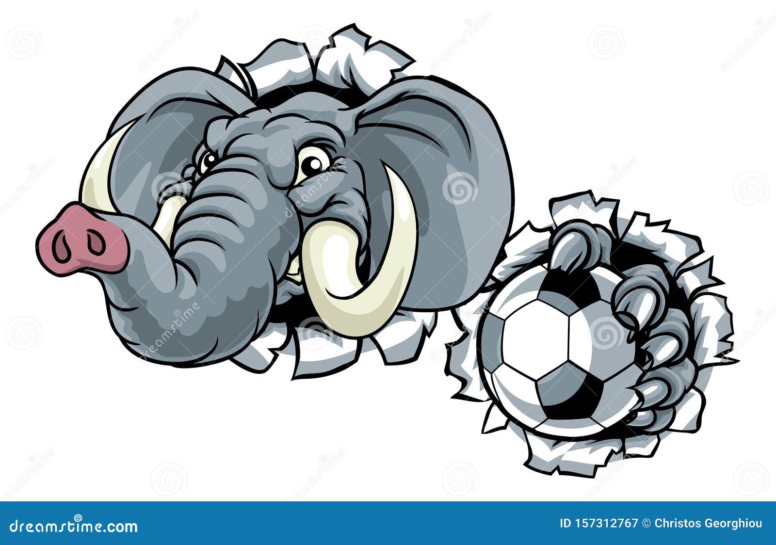 elephant soccer football ball sports mascot