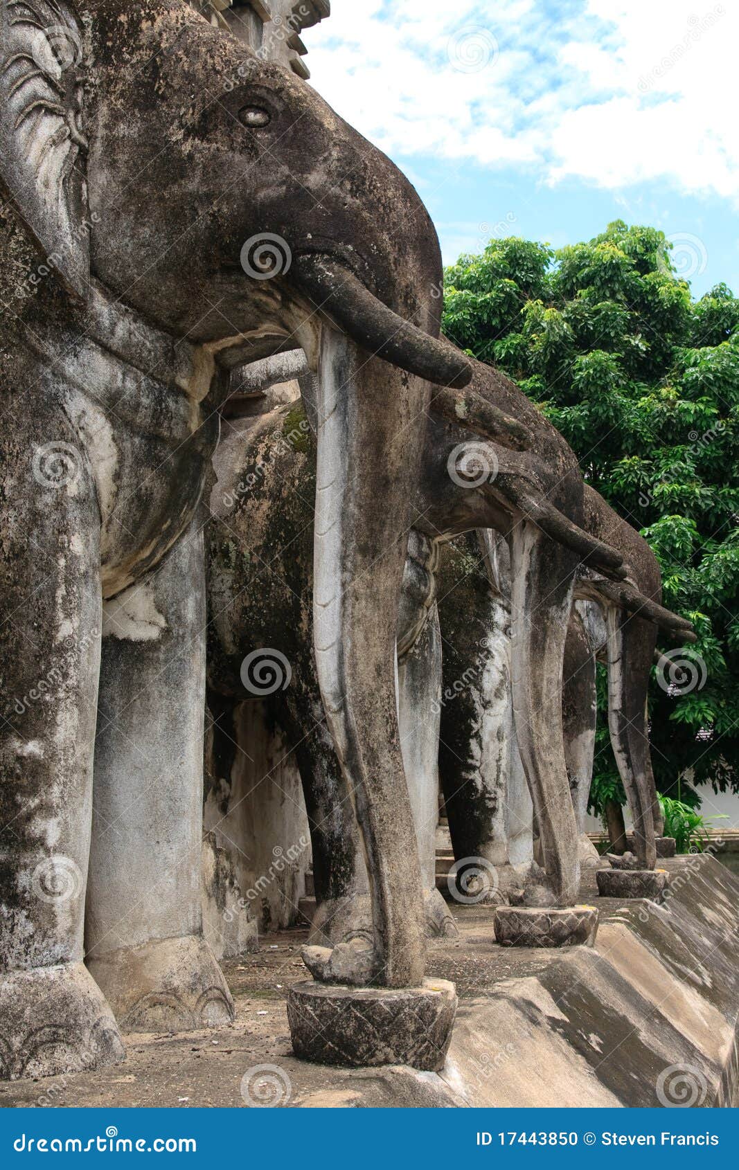 Elephant statues portrait stock photo. Image of temple 17443850