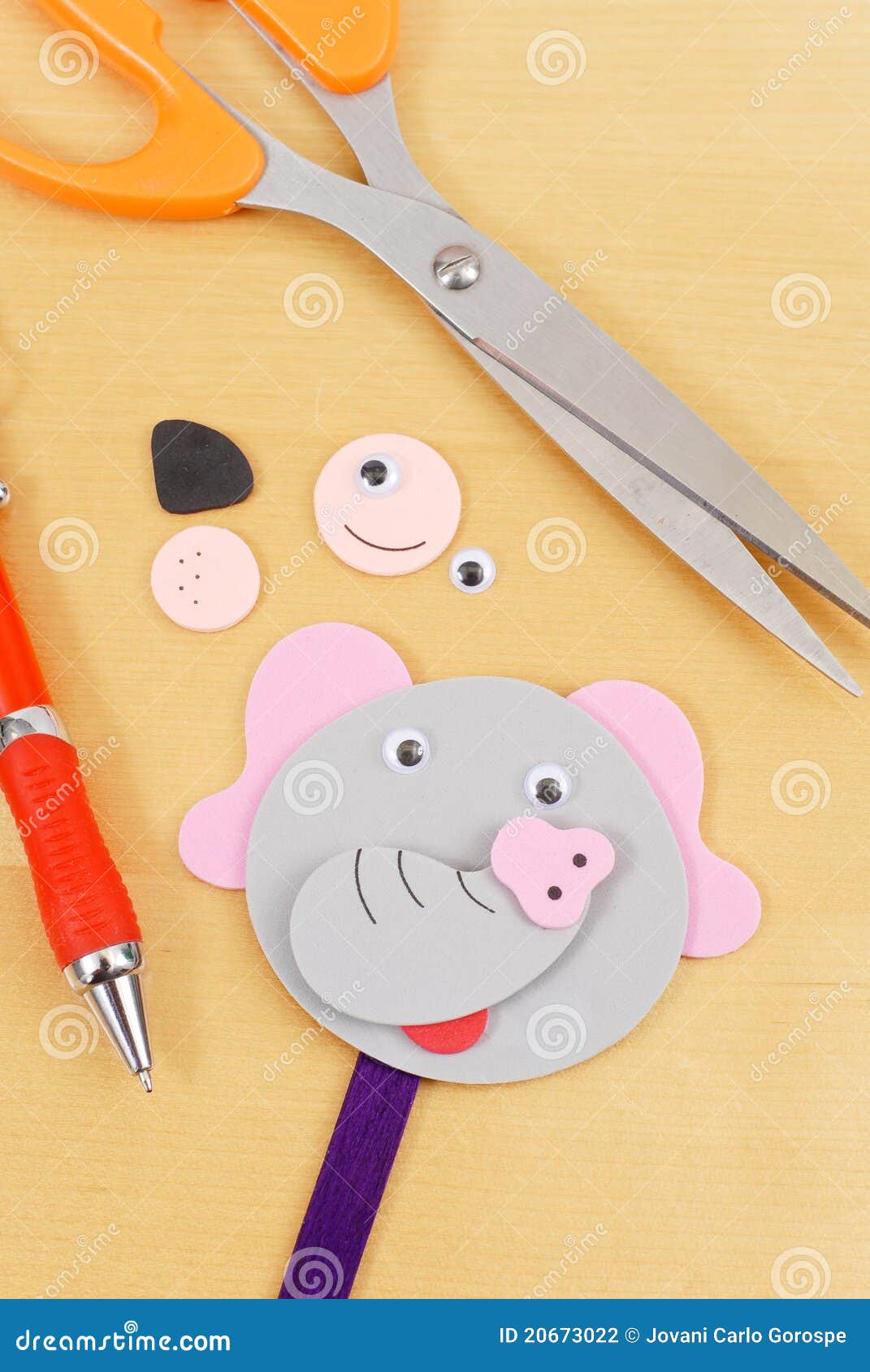 Elephant Stick Puppet Figure Stock Photo Image of daycare, educate