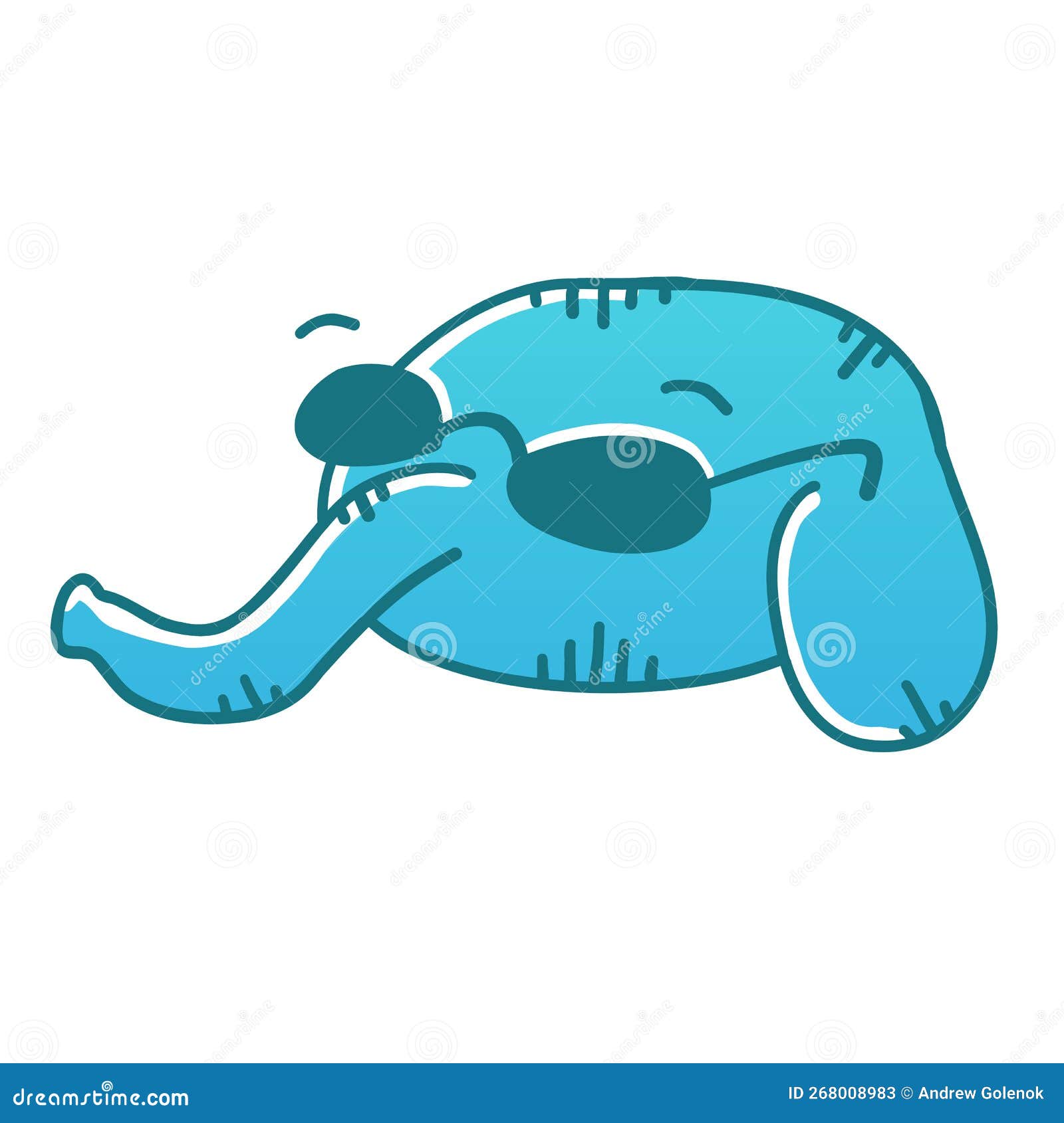 Elephant in Sunglasses in Cartoon Flat Style Stock Vector
