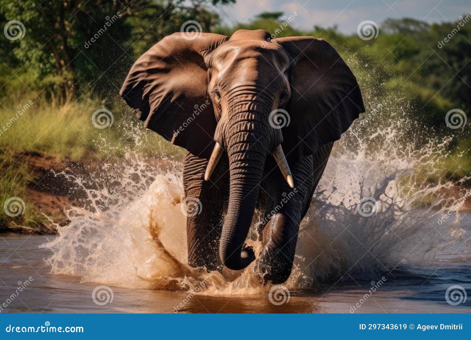 elephant trunk wild large wildlife mammal pachyderm nature outdoors safari animal river