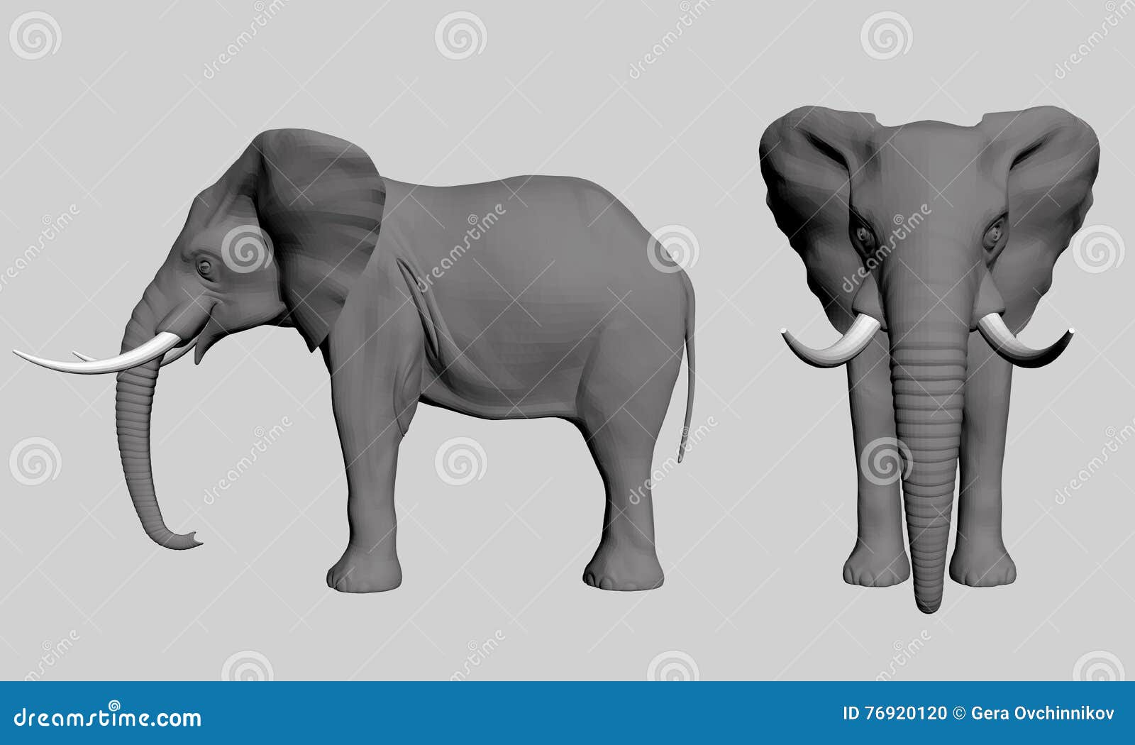Elephant stock vector. Illustration of side, portrait - 76920120