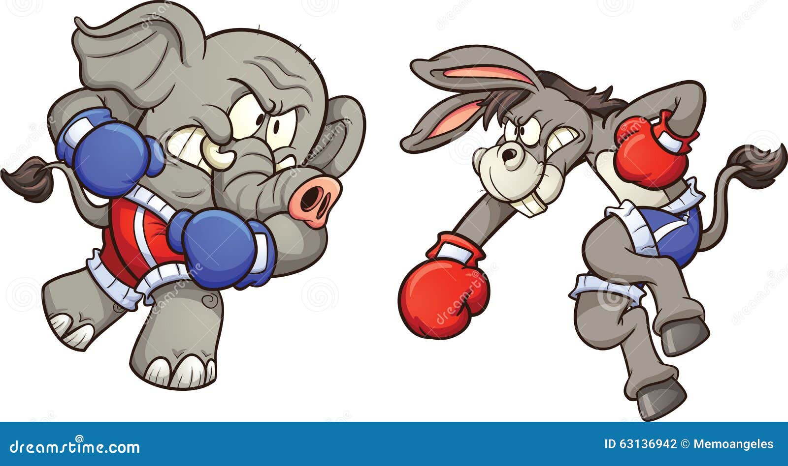 Elephant vs donkey editorial photography. Illustration of gradients -  63136942