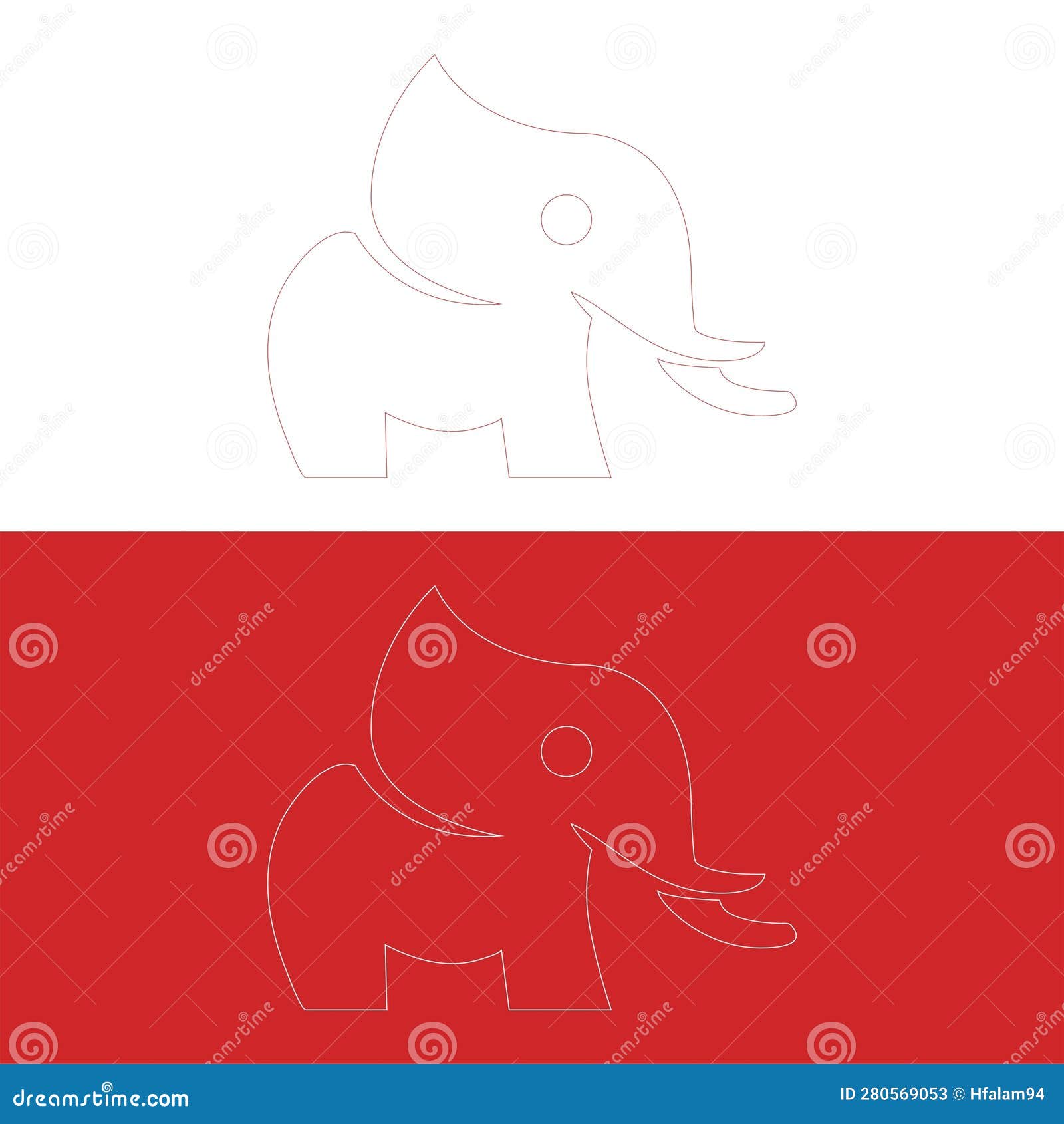 elephant wild animal icon ,, editable stroke, flat  style  on white linear,standing elephant logo