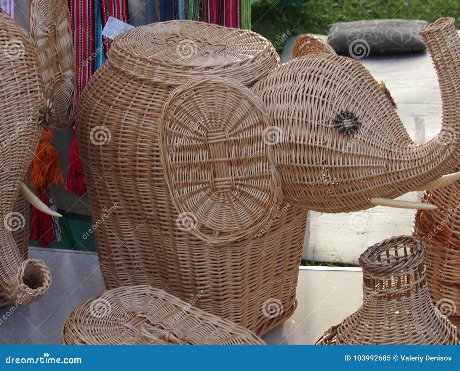 Elephant from willow rods stock image. Image of product 103992685