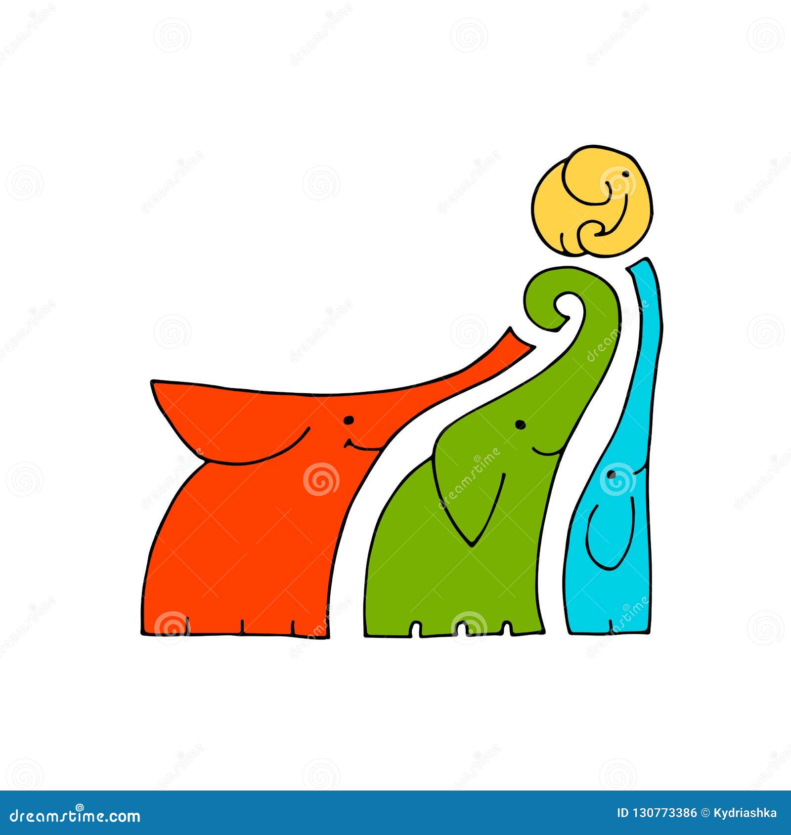 Download Elephants family design stock vector. Illustration of ...