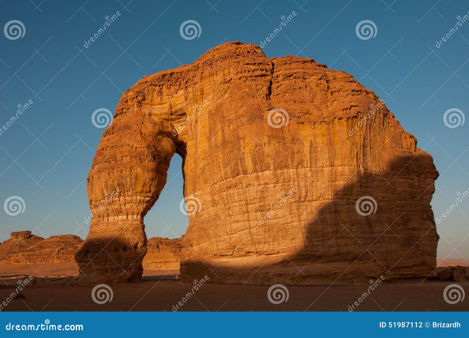 eleplant rock formation in the deserts of saudi arabia