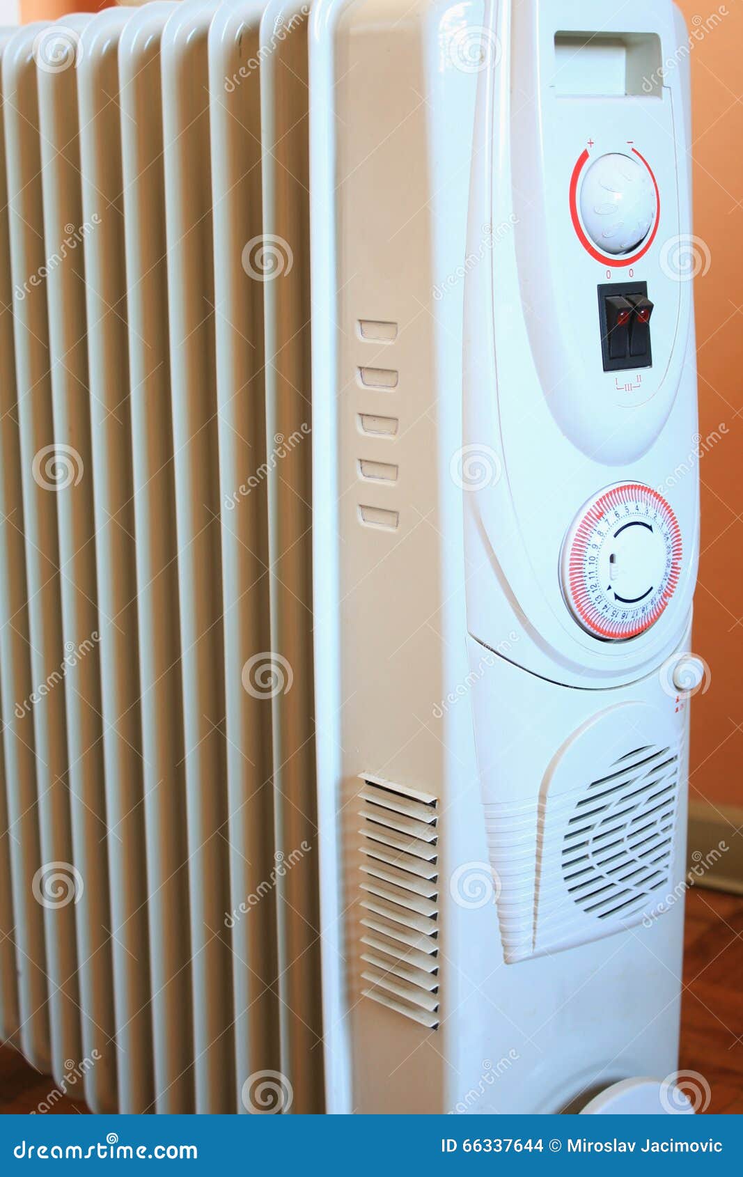Eletric Radiator Heater with Thermostat Stock Photo Image of