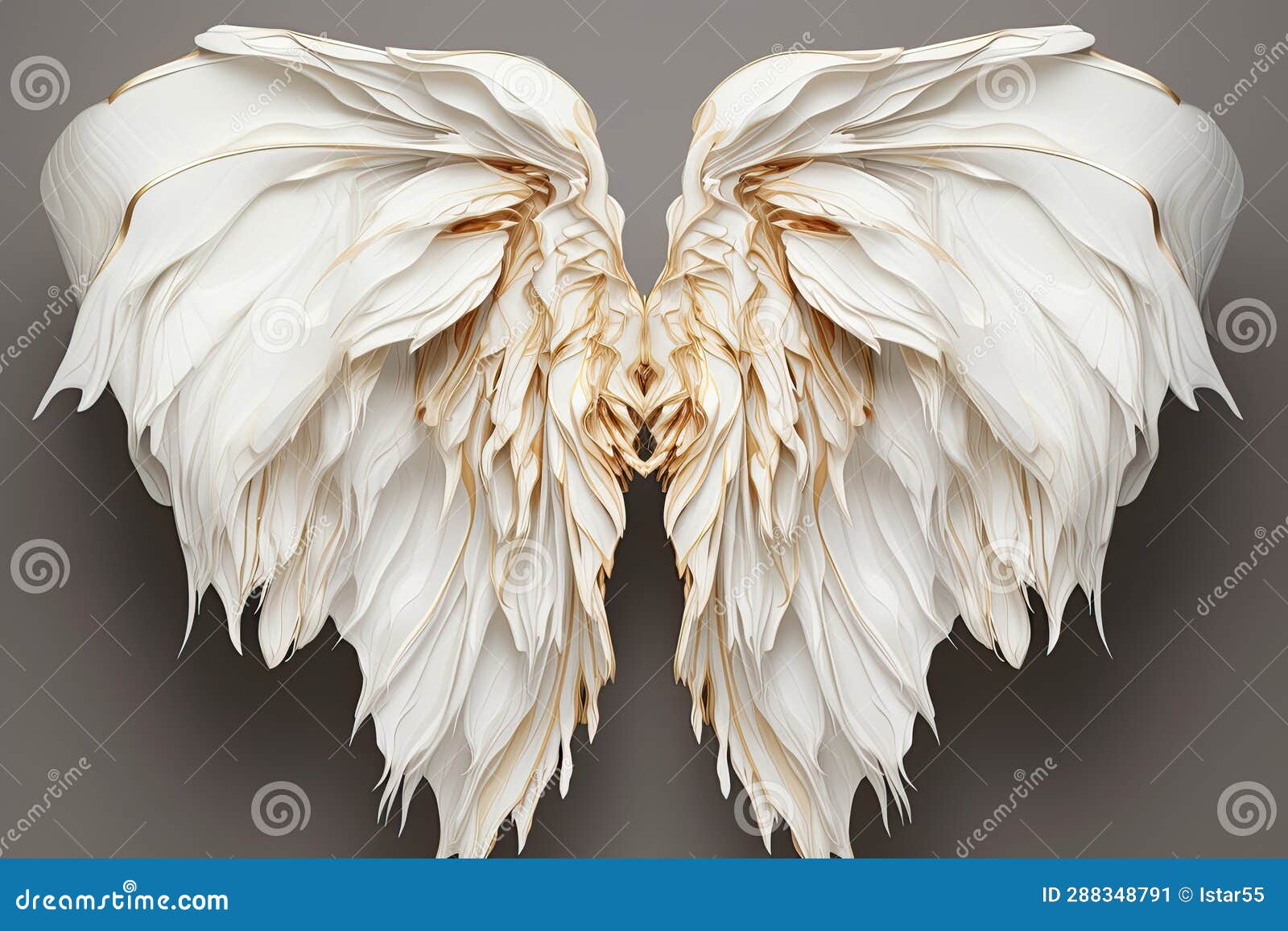 Angel Wings Made of Paper, Sculpted Forms, Multilayered Abstraction AI ...