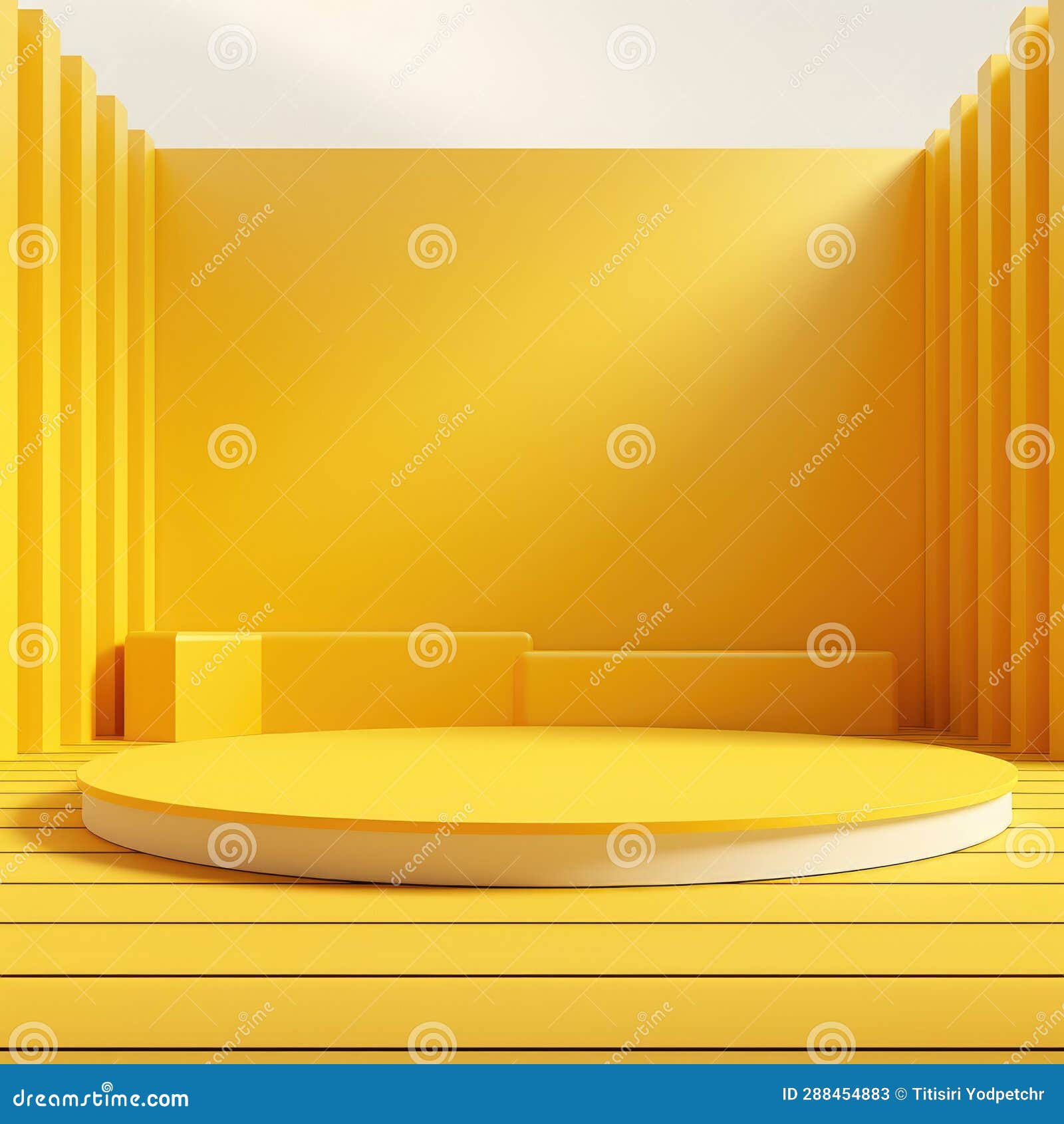 Elevate Your Product Yellow Podium Showcase Mockup Stock Image Image