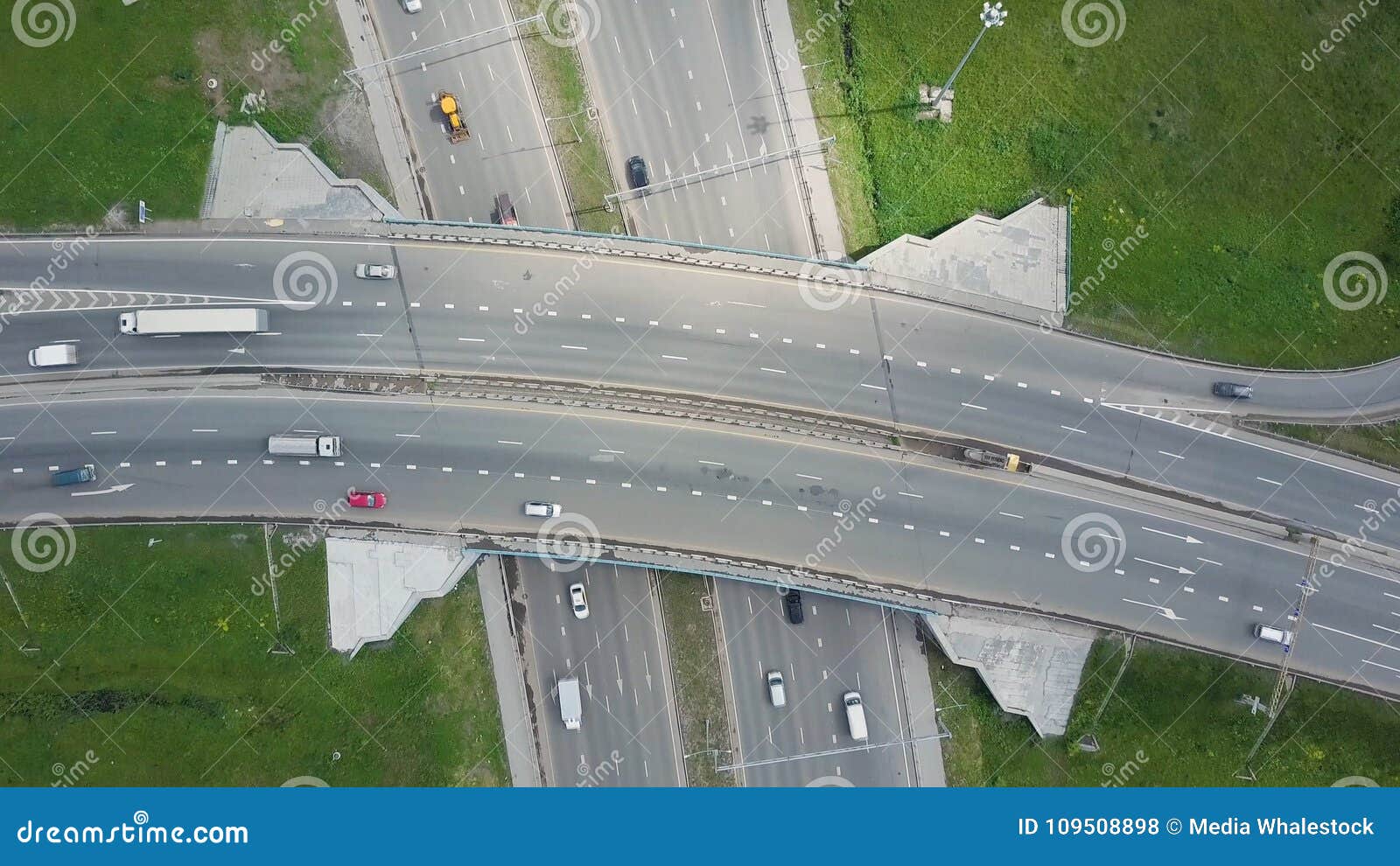 Elevated Expressway. Clip. Top View at Curves and Lines of City Highway.  the Curve of Suspension Bridge Stock Photo - Image of plane, road: 109508898