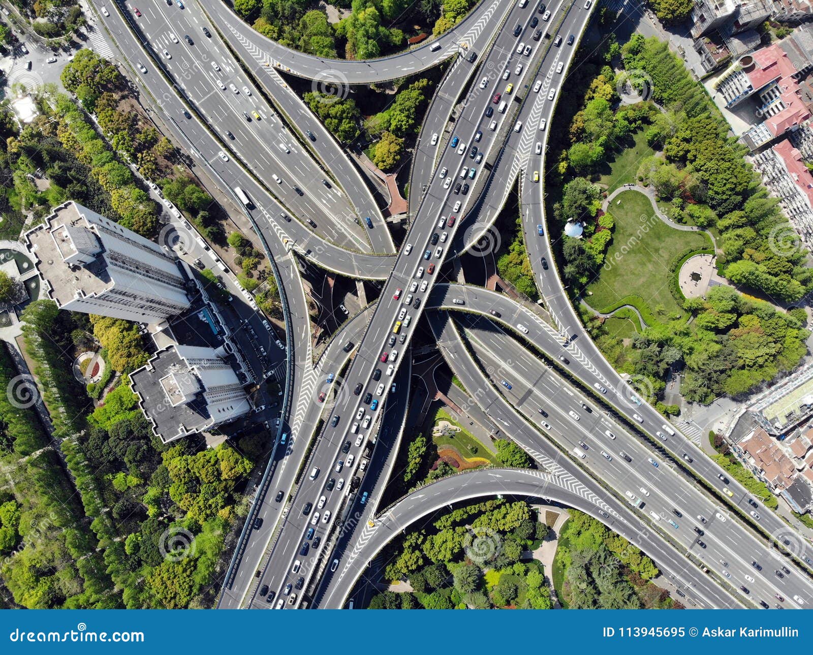 Elevated 5 Levels Road Junction In Shanghai Center Stock Image Image