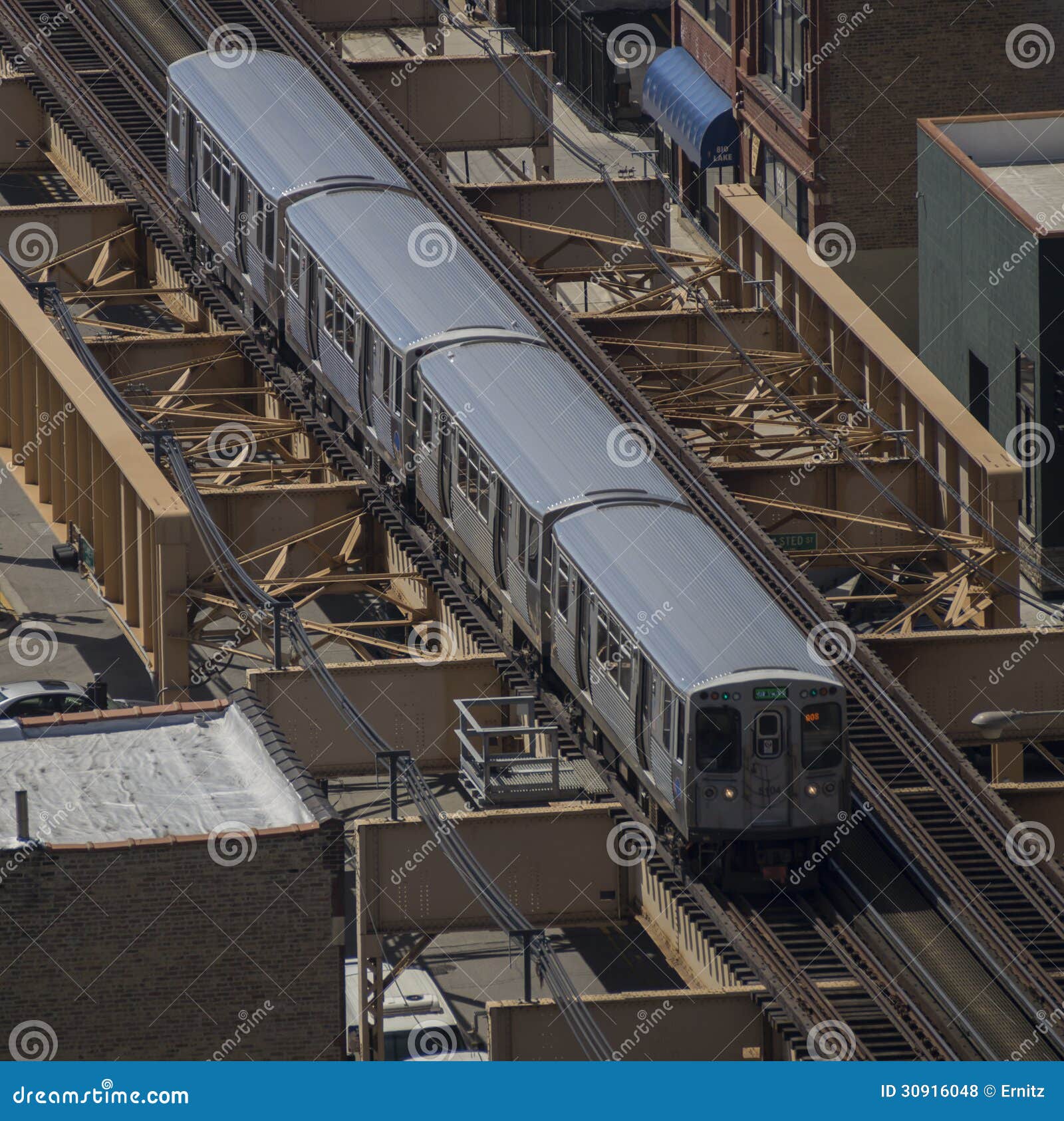 Elevated Train stock photo. Image of train, track, chicago 30916048