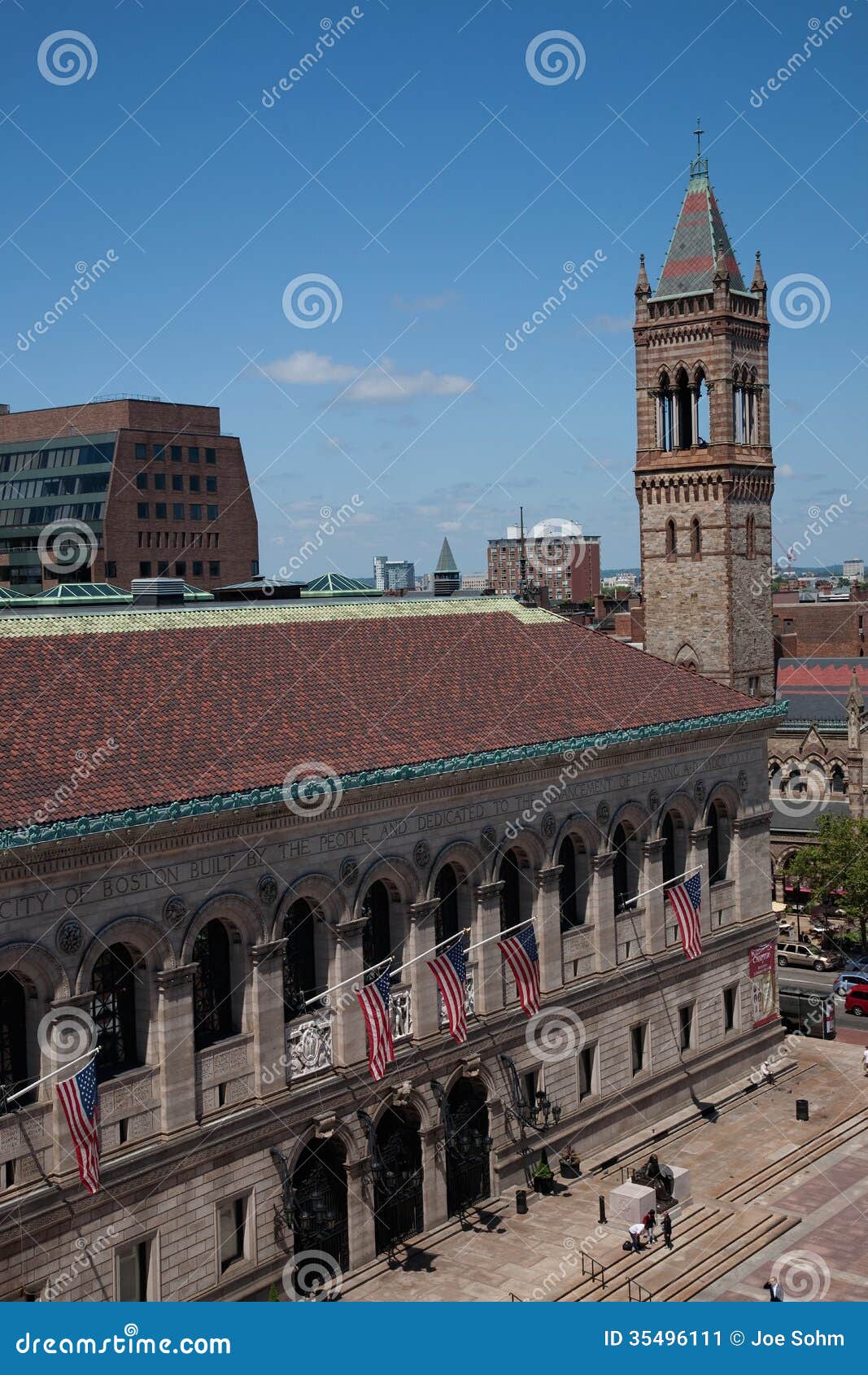 Elevated View of Boston Public Library Editorial Photo Image of