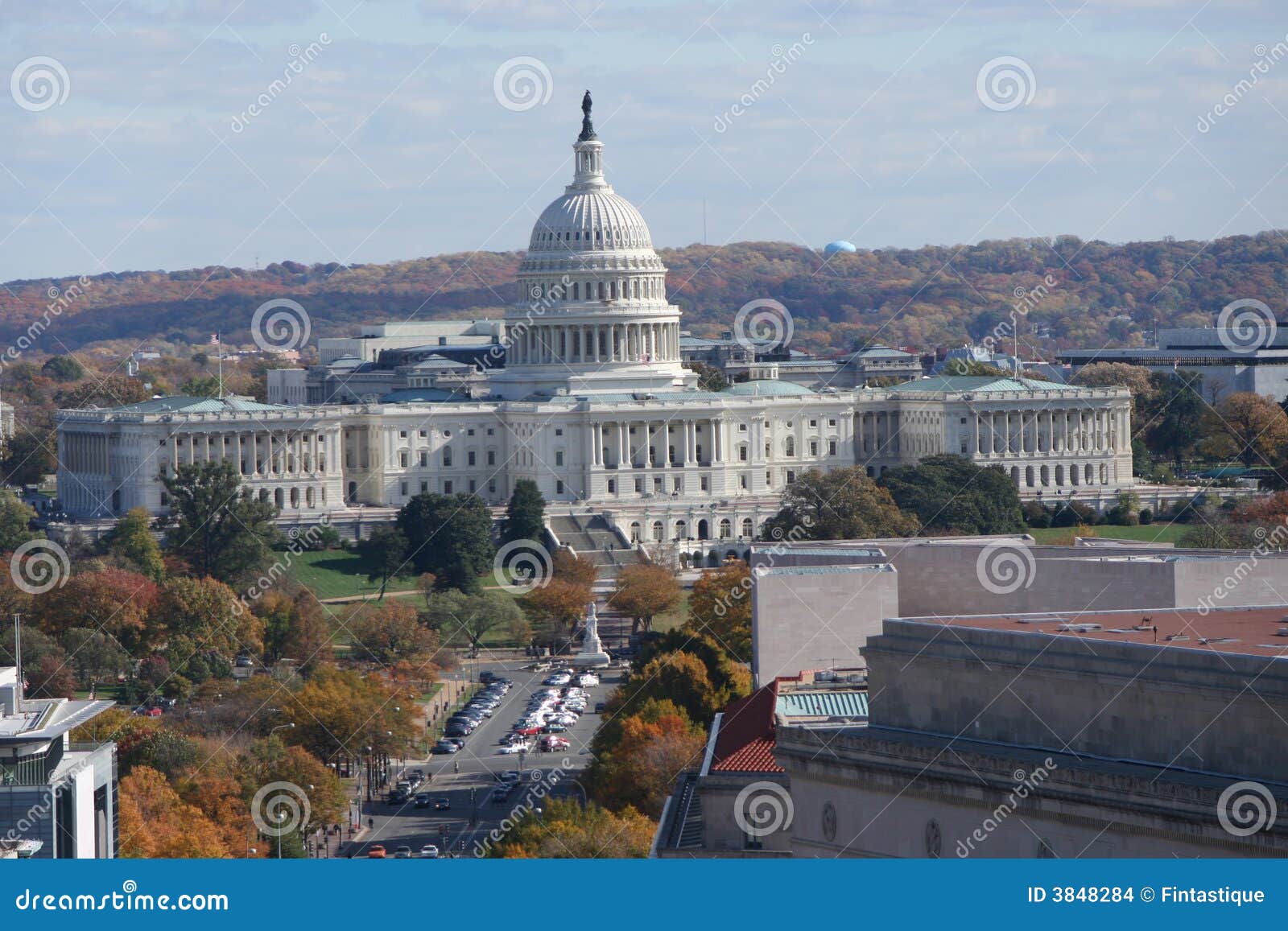 elevated view of capitol building