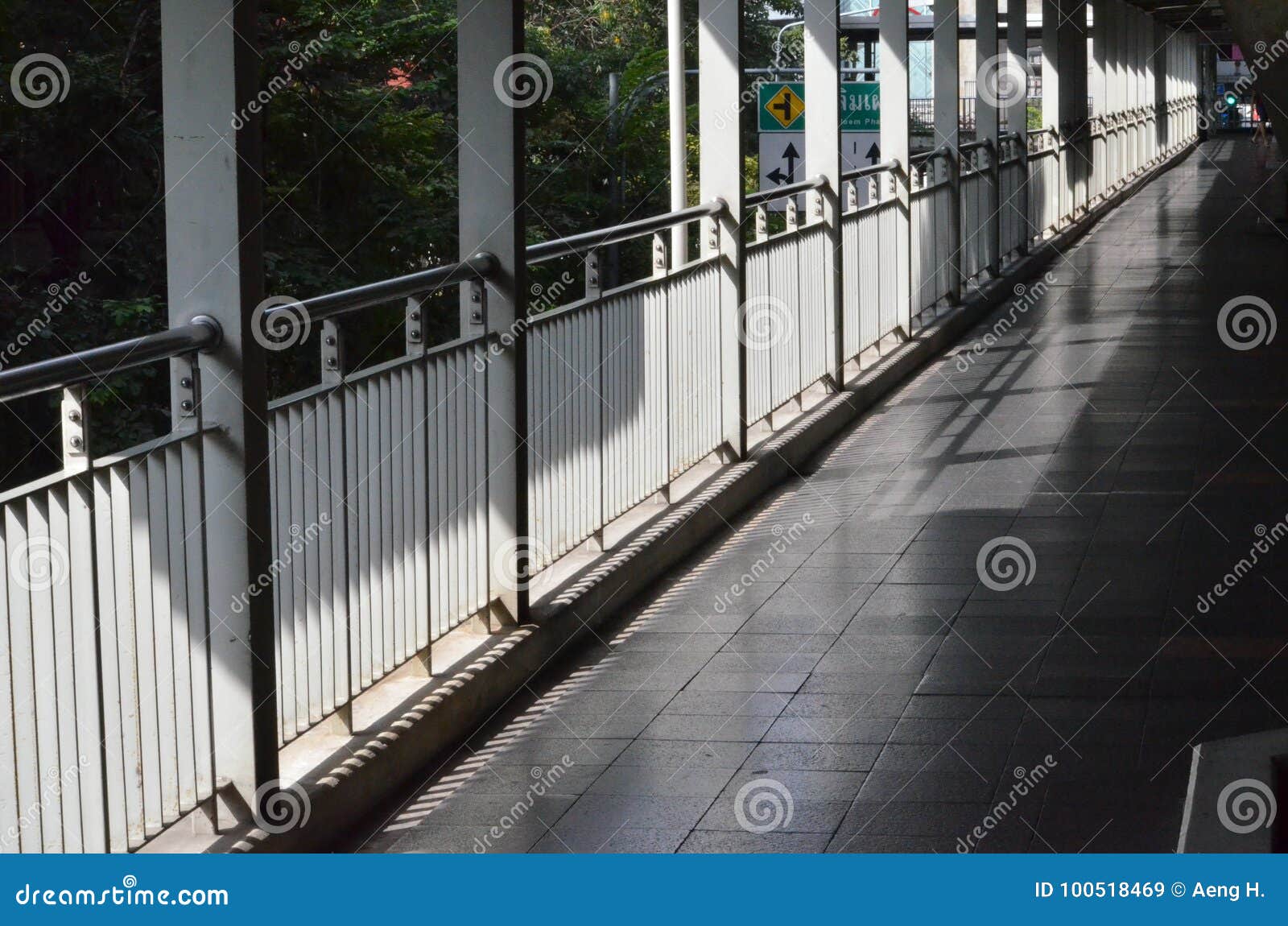 Walkway. stock image. Image of walk, bangkok, thailand - 100518469