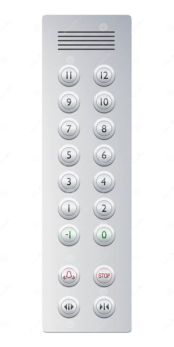 Elevator Buttons Control Panel Floors Up Down Stock Vector ...