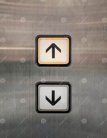 Elevator Buttons for Up and Down with Arrows. Stock Image - Image of ...