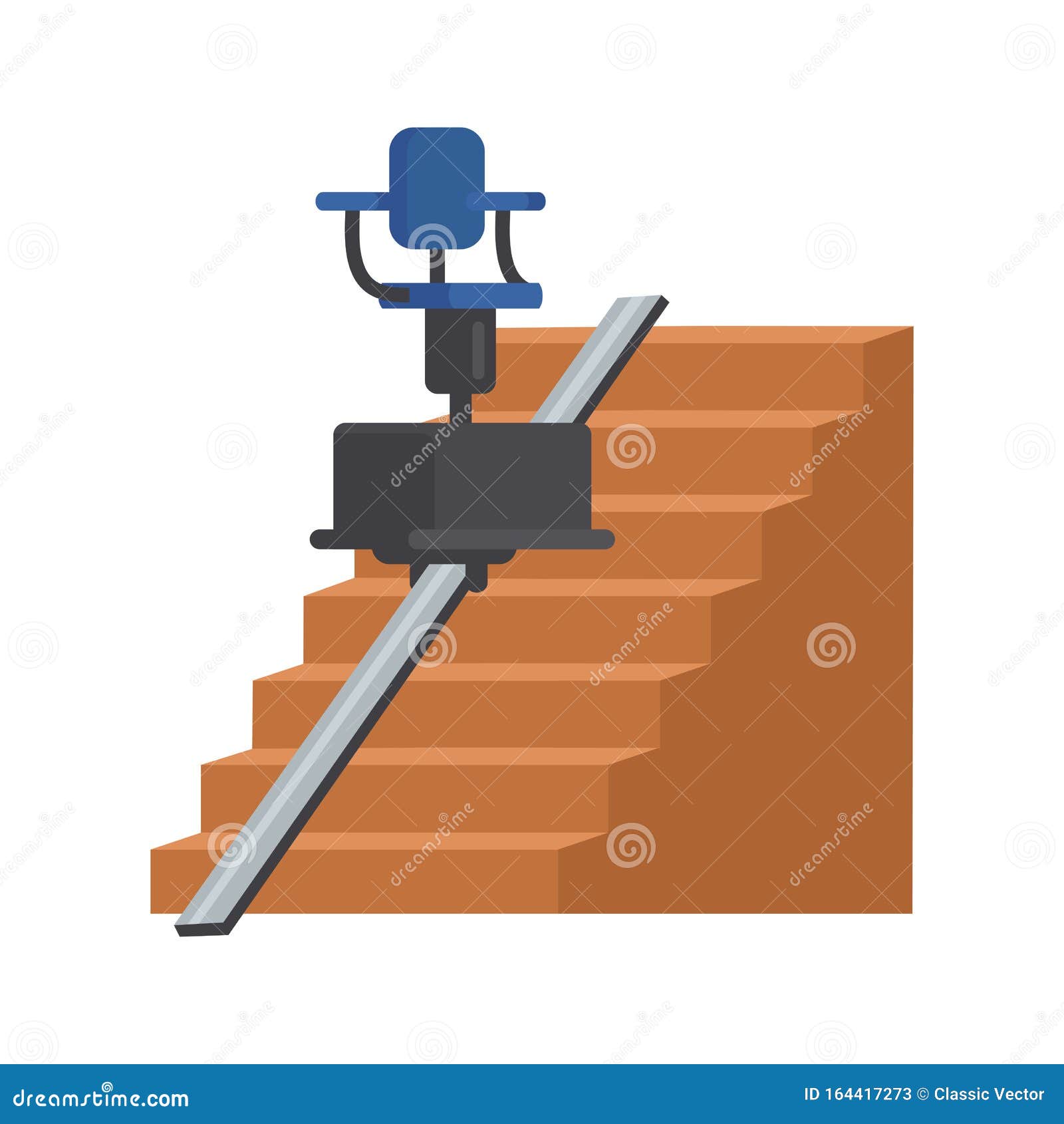 lift disabled stairs down elevator cartoon person illustration