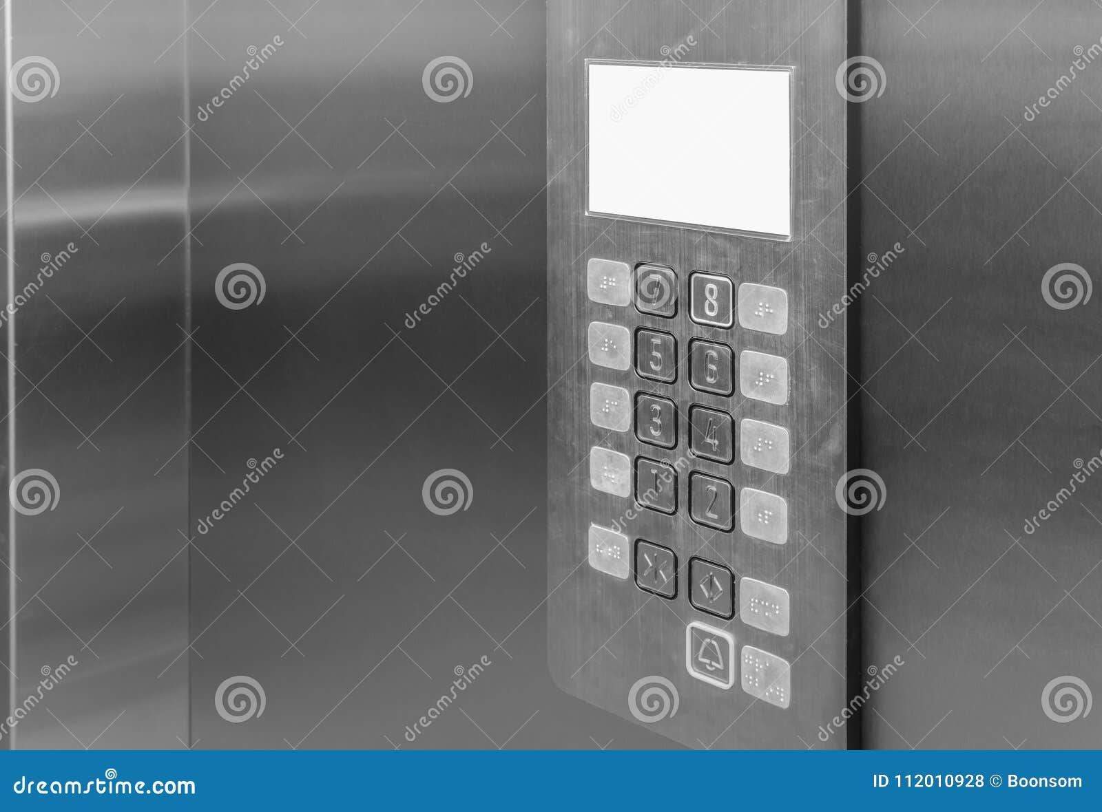 Elevator Interior Control Panel with Braille Buttons Lift Stock Photo