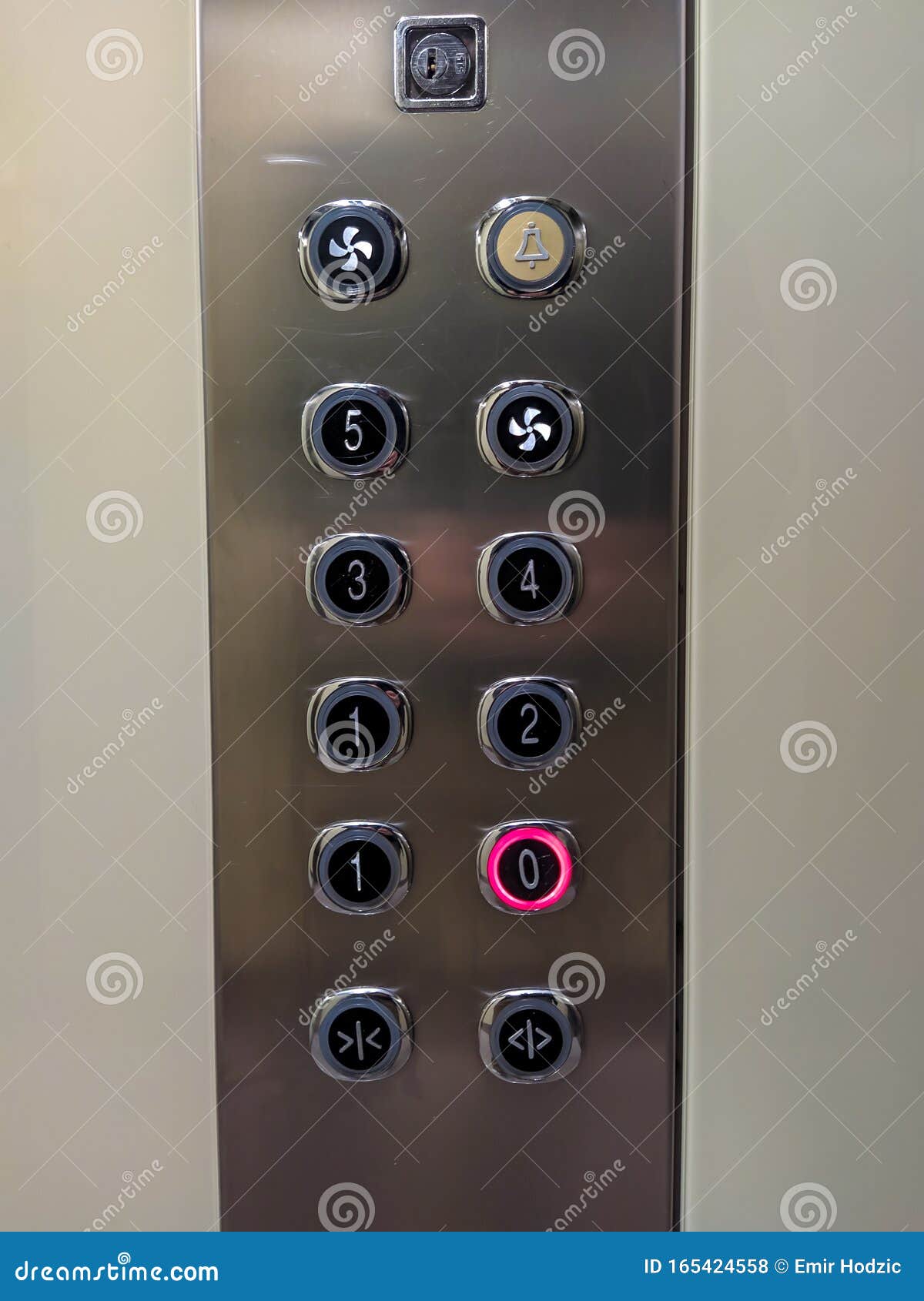 Elevator Lift Numbers Interior for Transportation Inside a Facility or a Hotel with One Number