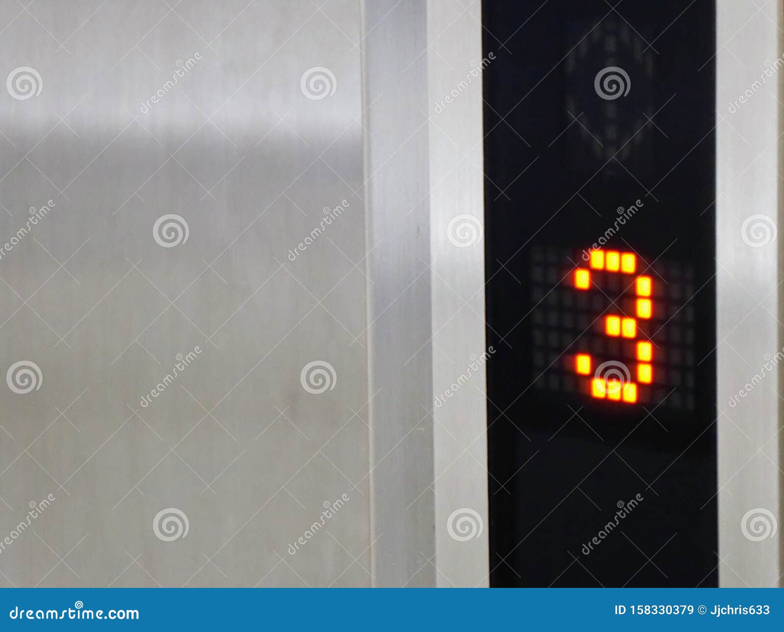 Elevator Number Count. Lift Doors with Display Stock Image Image of