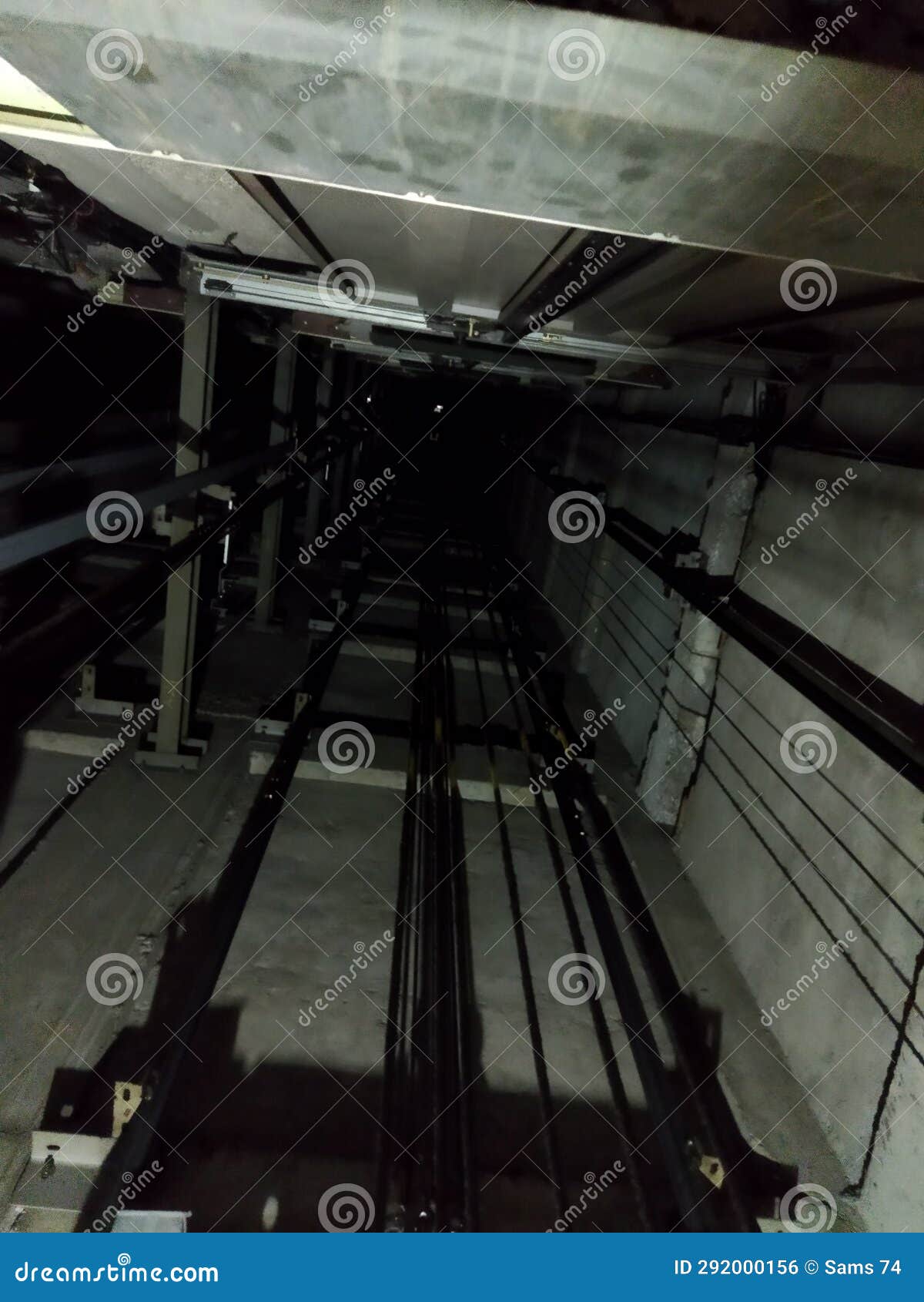 Elevator Shaft Corridor Photographed with a 48 Megapixel Camera from a
